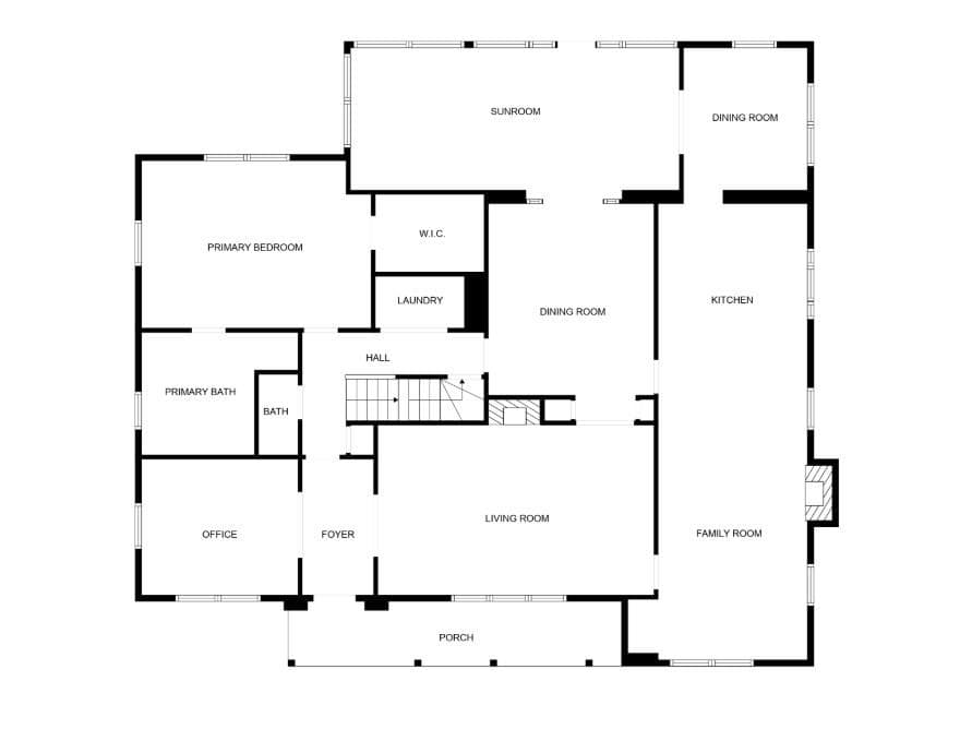 Main Level Sketch - 600 S Central Avenue, Belmont