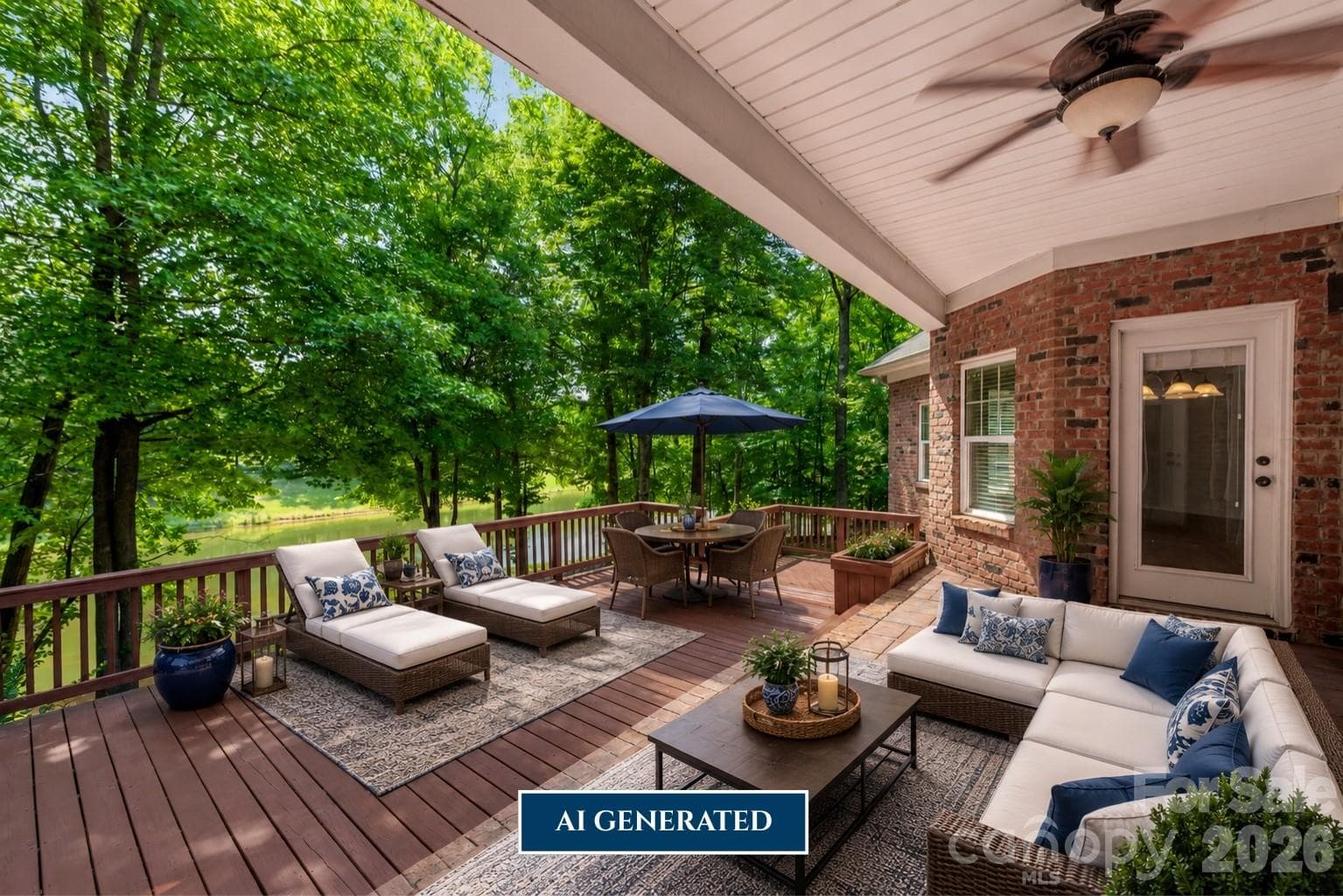 AI Generated with patio furniture. - 4709 Rockwood Drive, Waxhaw