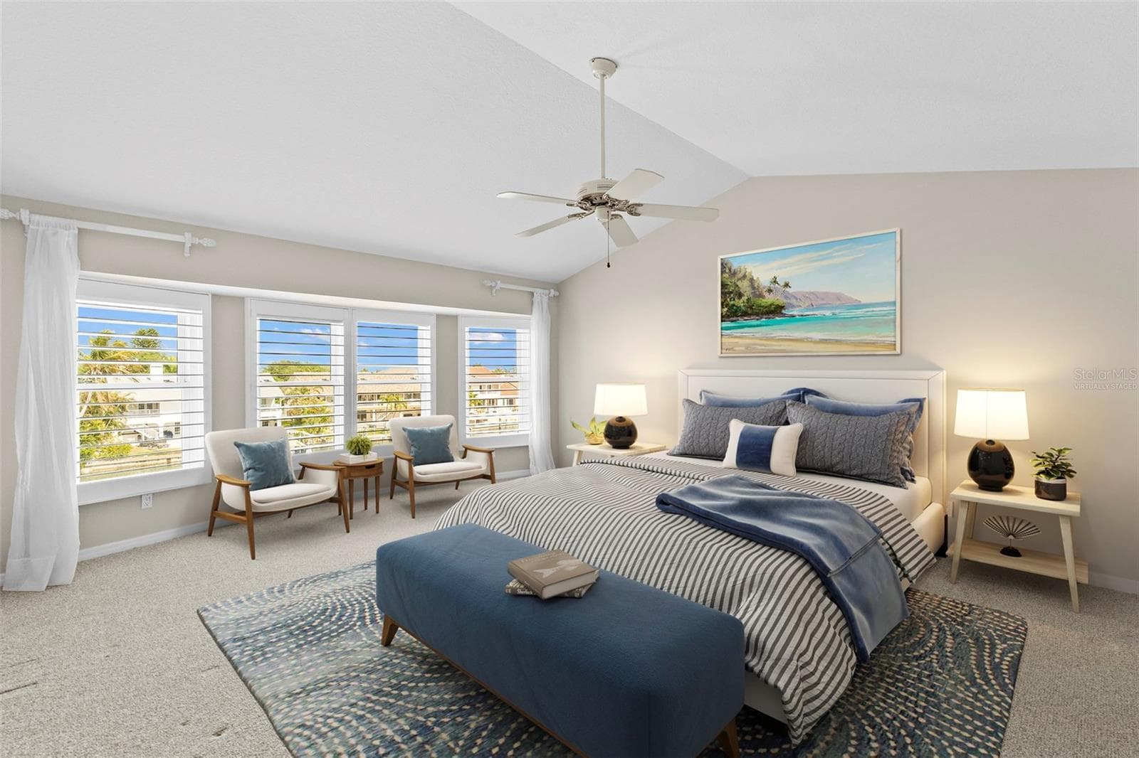 Primary Suite Virtually Staged - 1071 PINELLAS BAYWAY S, ST PETERSBURG