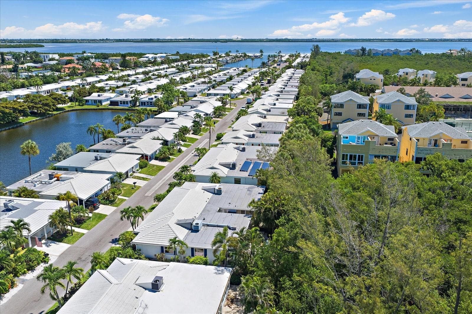 Aerial view of the villa with no neighbors behind you - 578 SPANISH DR S, LONGBOAT KEY