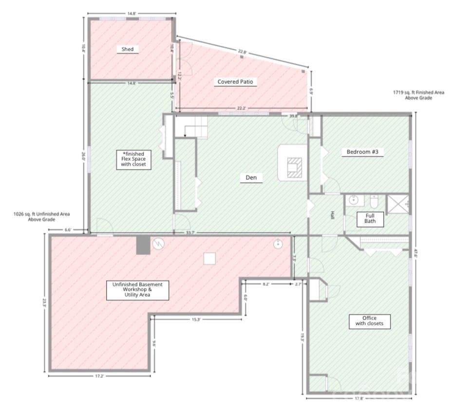 Lower Level FLOOR PLAN - 115 Woodhaven Drive, Hendersonville