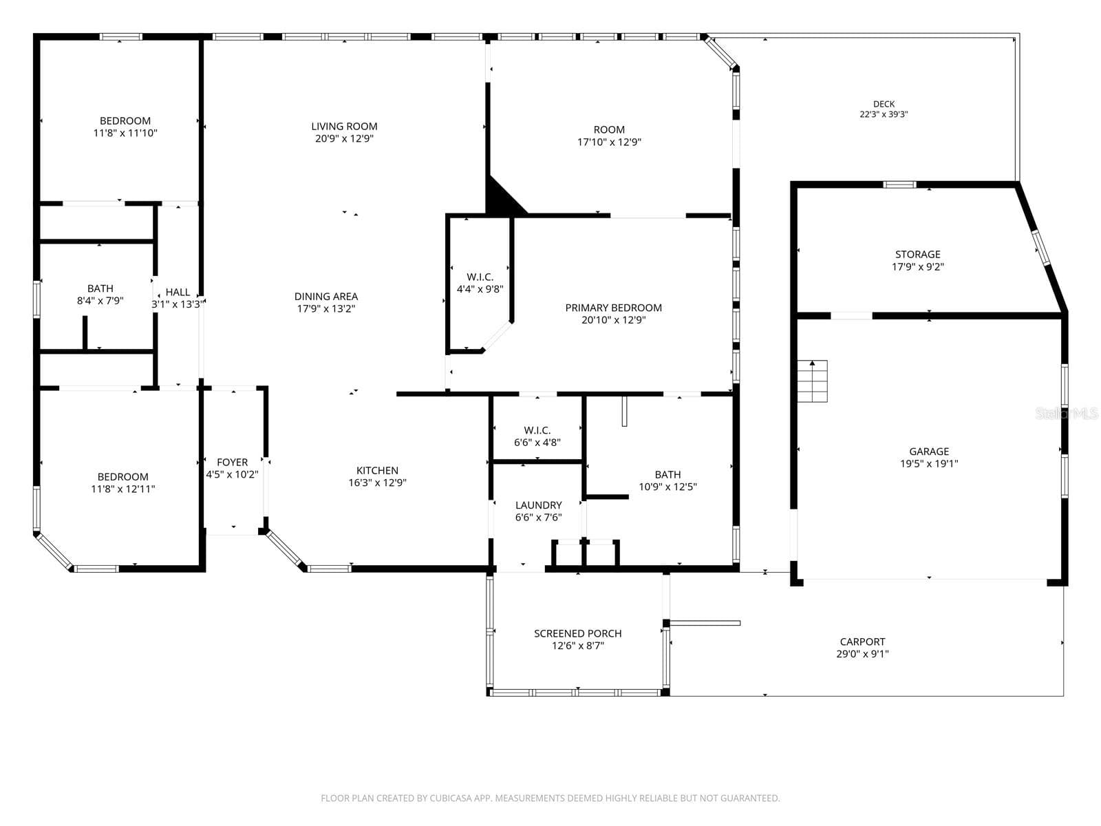 Floorplan with estimated dimensions - 1710 INDIANA AVE, BRADENTON