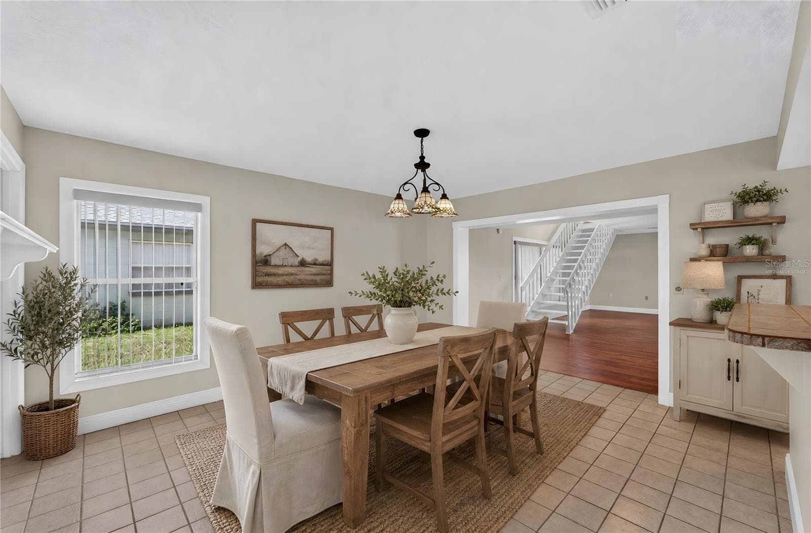 Virtually Staged 2nd Dining Room/Dinette with Fireplace - 5309 ST LUCIA DR, LAKELAND