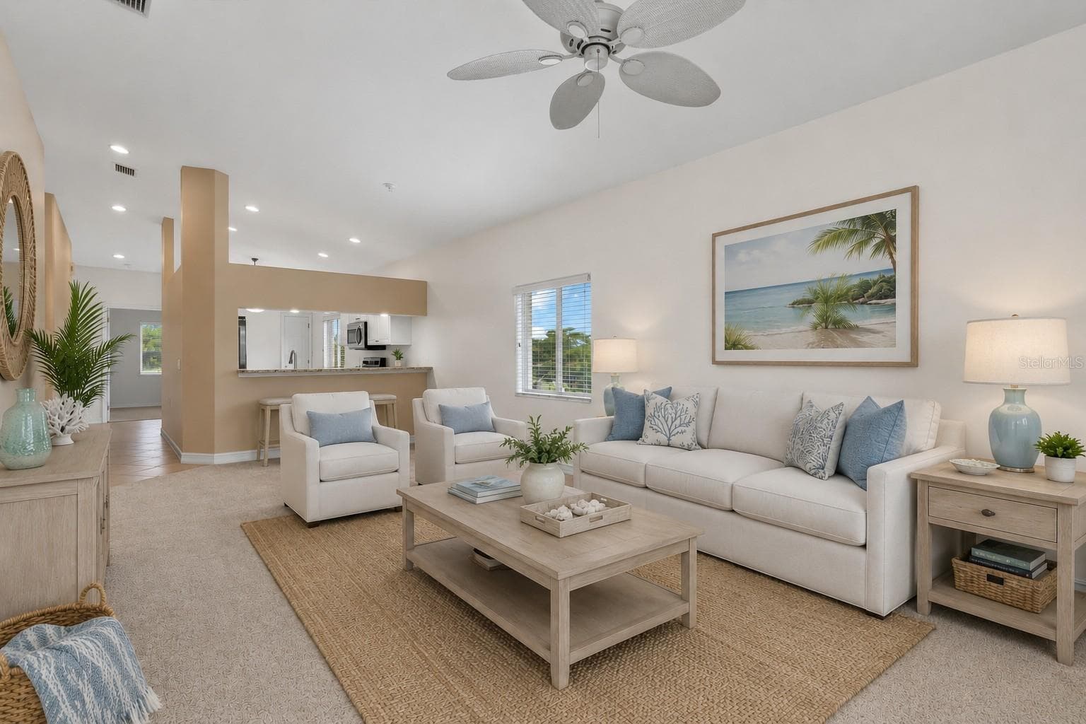 Virtual Staged Great Room - 7196 N PLUM TREE #321, PUNTA GORDA