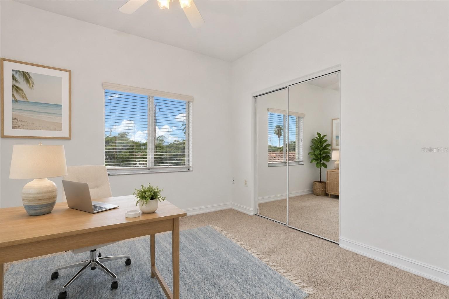 Virtual Staged Bedroom #3 set up as office - 7196 N PLUM TREE #321, PUNTA GORDA