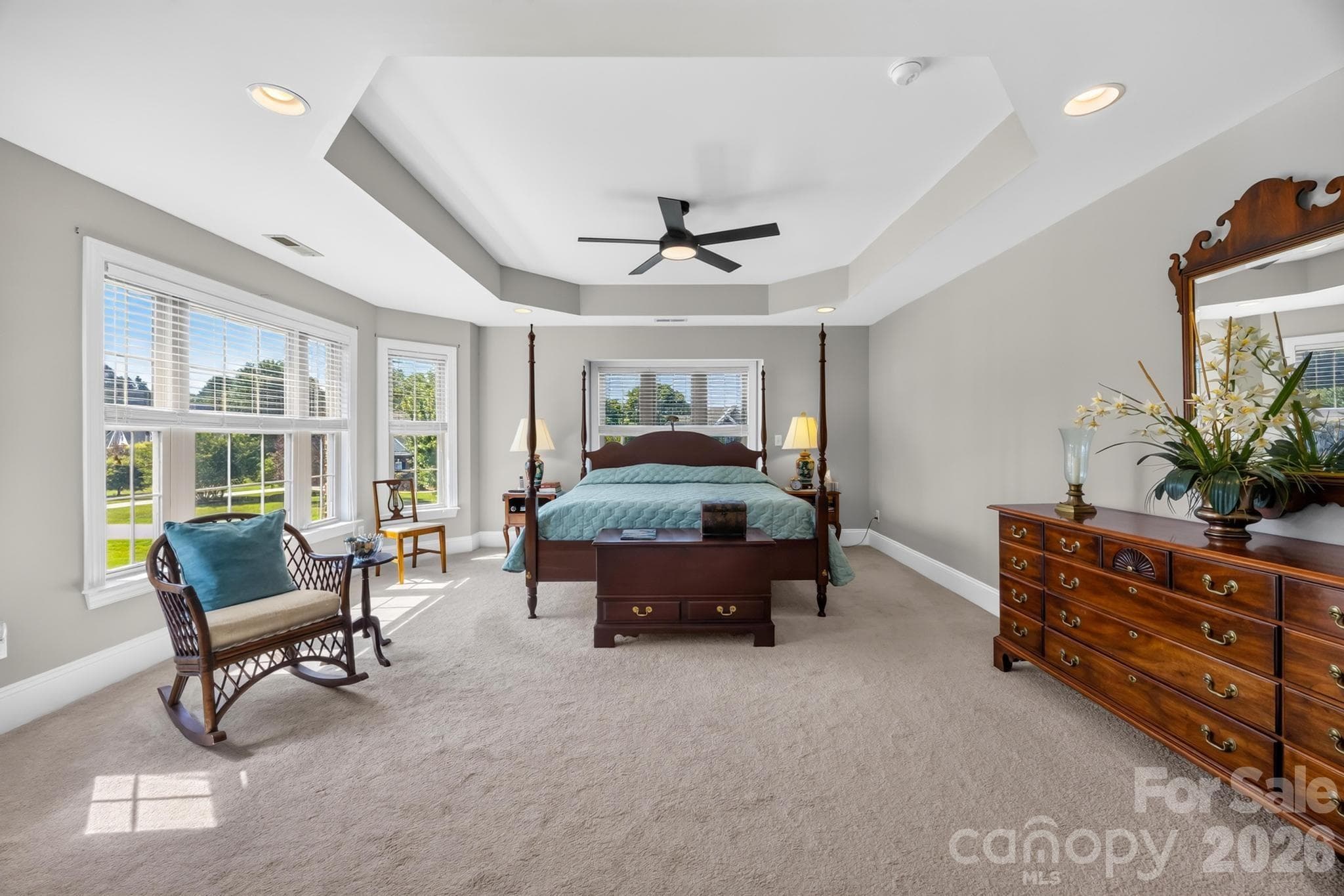 Primary Bedroom with ceiling fan and recessed lighting - 105 Mandarin Drive, Mooresville