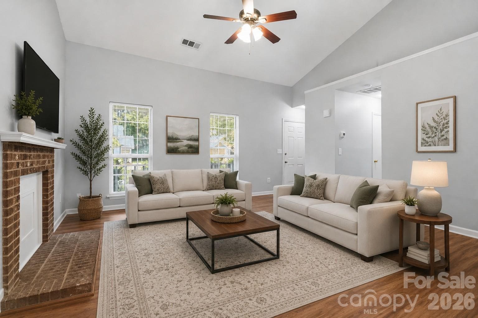 Virtually staged living room - Charlotte