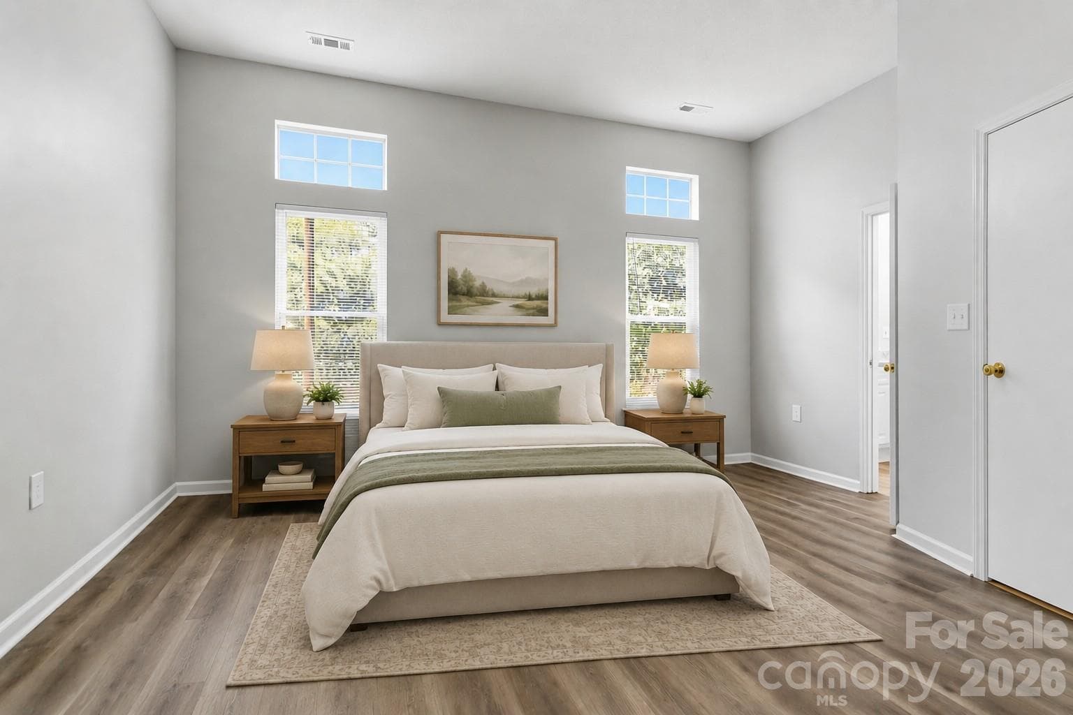 Virtually Staged Primary Bedroom - Charlotte