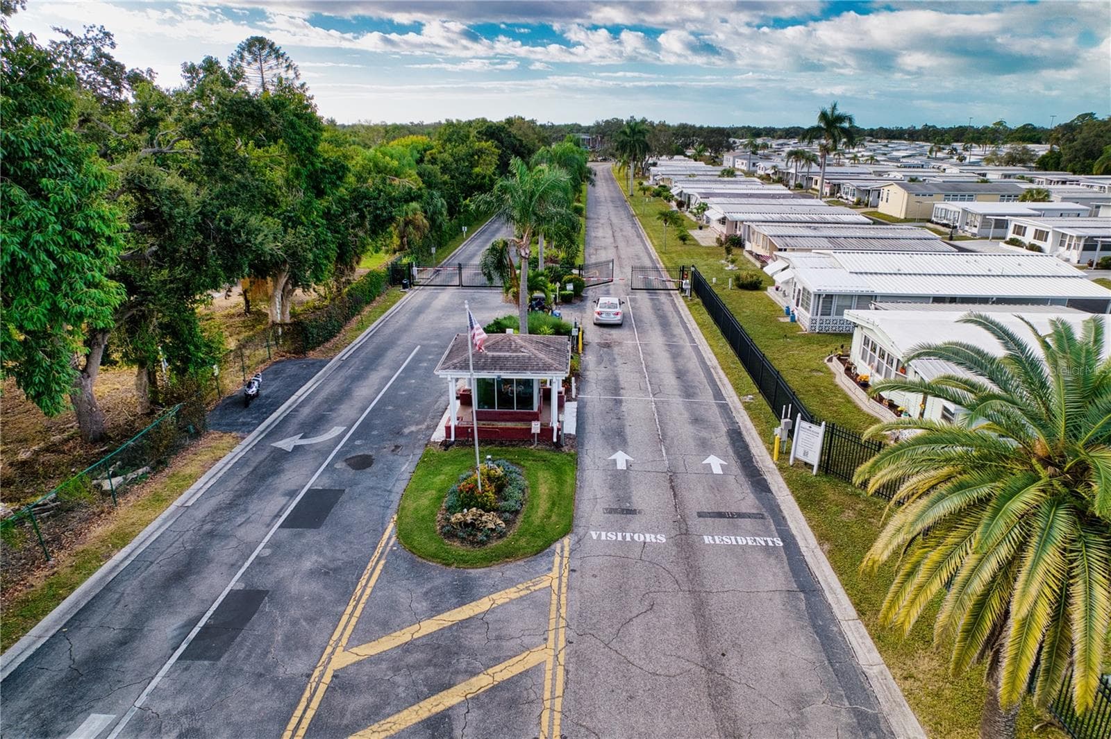 Aerial of entrance to community - 3383 OAKWOOD BLVD N, SARASOTA