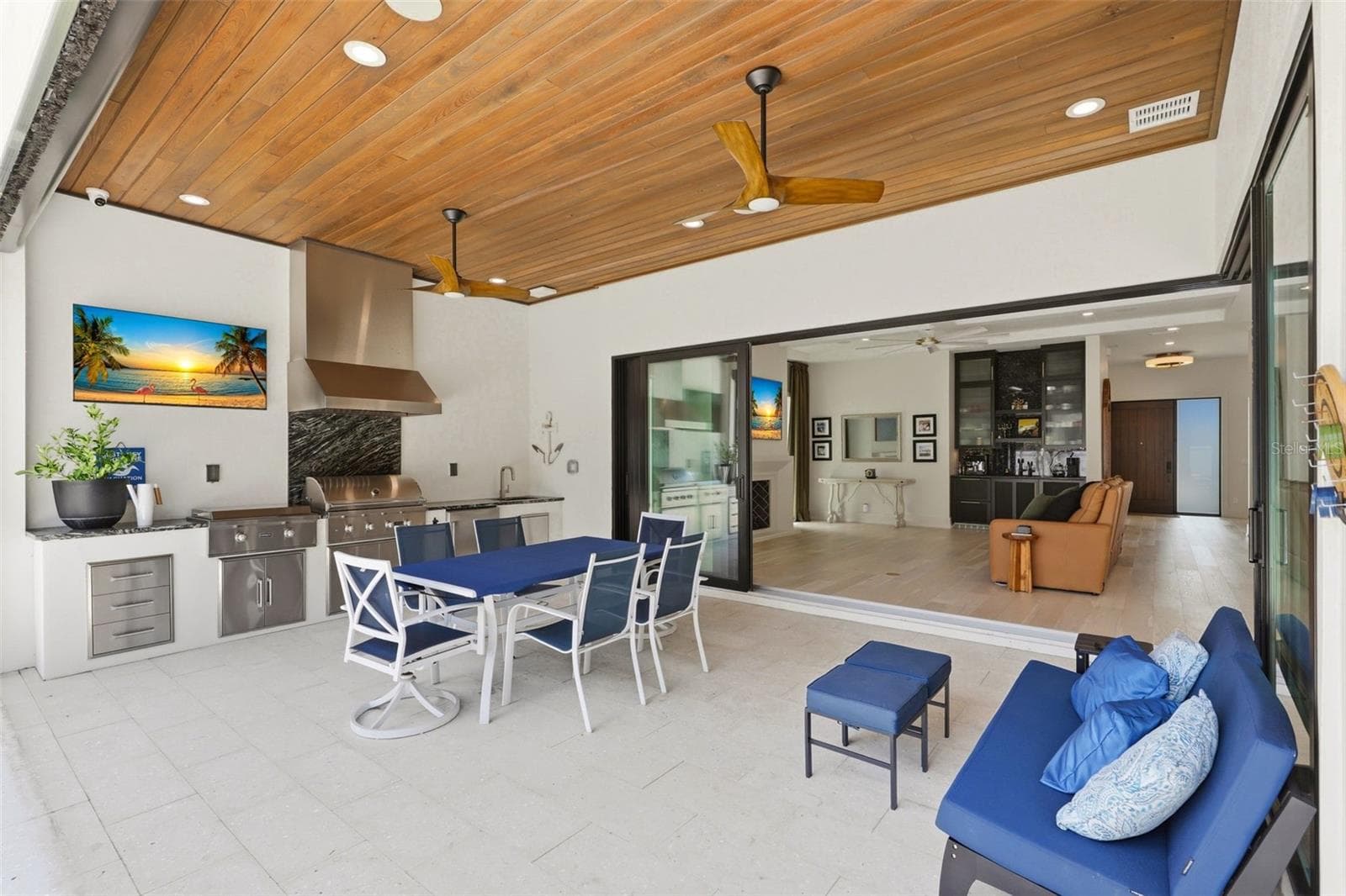 Summer kitchen with Zephyr 42" outdoor wall hood & 24" refrigerator - 809 E CHURCH ST, ORLANDO