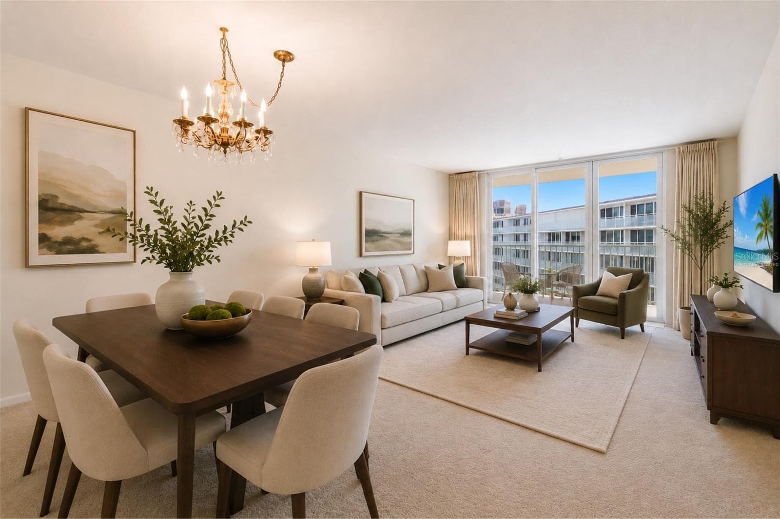 Virtually Staged - 3540 S OCEAN BLVD #808W, PALM BEACH