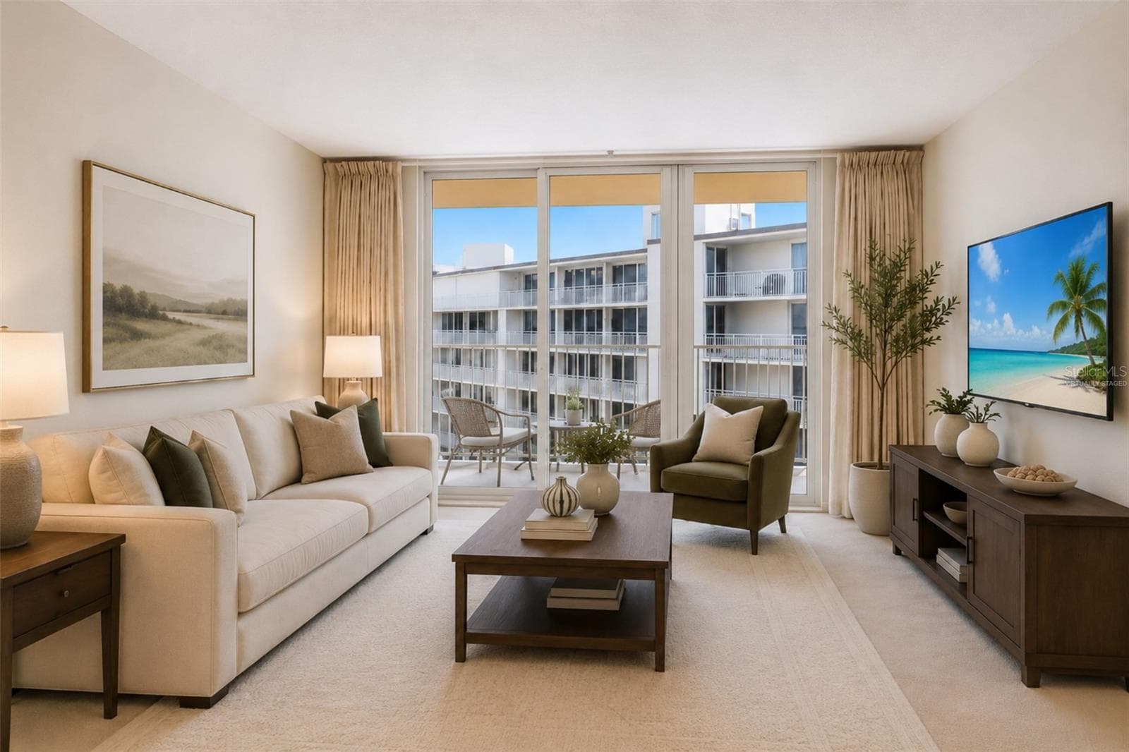Virtually Staged - 3540 S OCEAN BLVD #808W, PALM BEACH