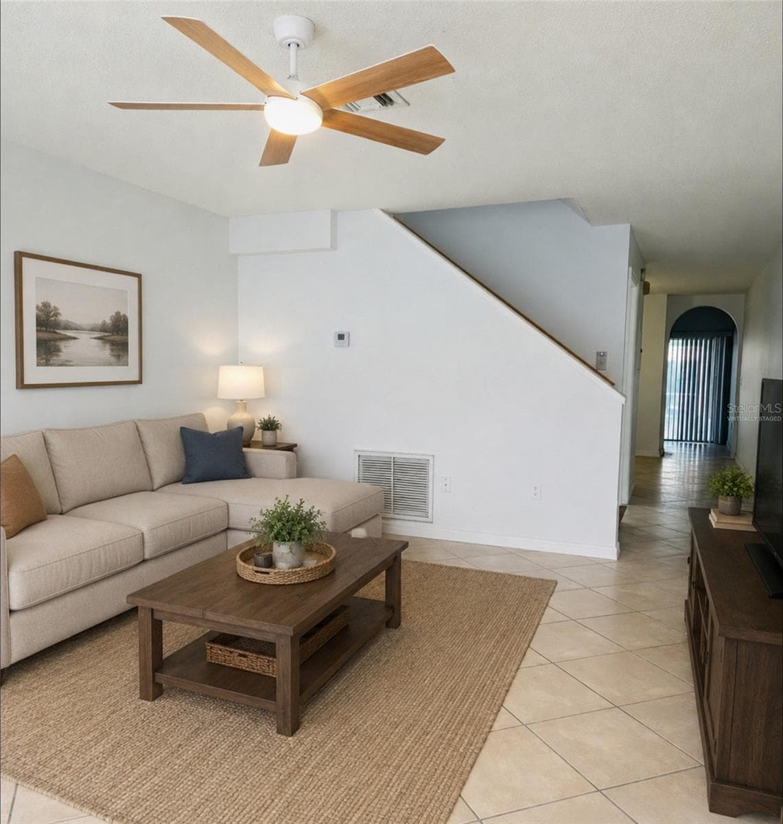 Virtually Staged Living Room - 734 KENSINGTON LAKE CIR #BRANDON, BRANDON
