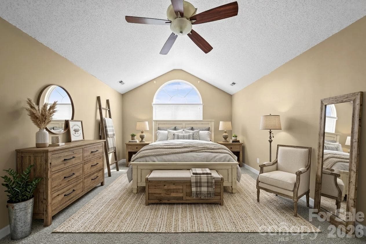virtually stage master bedroom - 9233 Simonton Drive, Charlotte