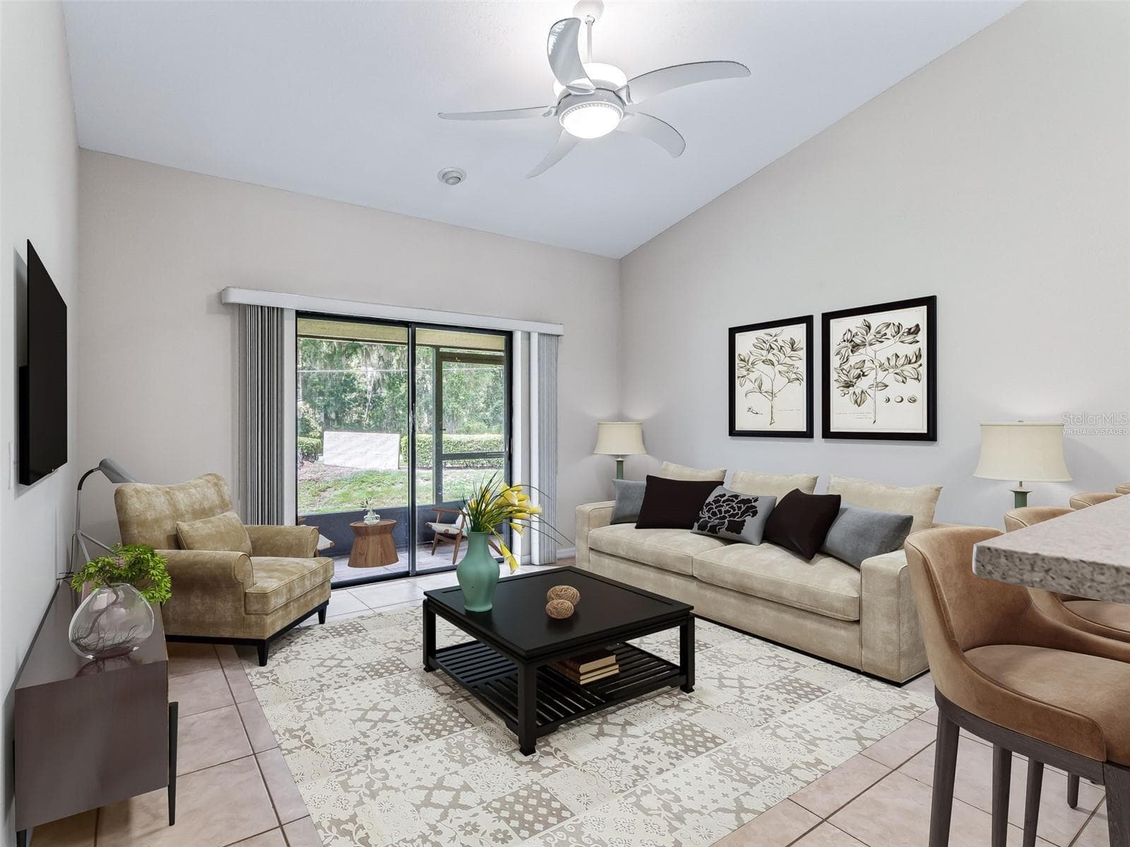 Virtually Staged Living Room - 1701 SE 24TH RD #1702, OCALA