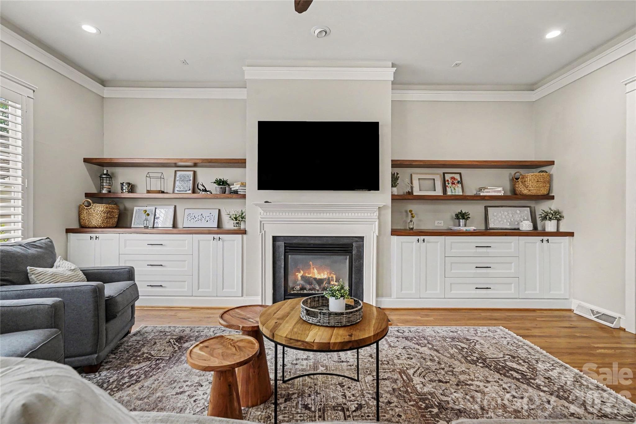 Living Room with Custom Build ins - Charlotte