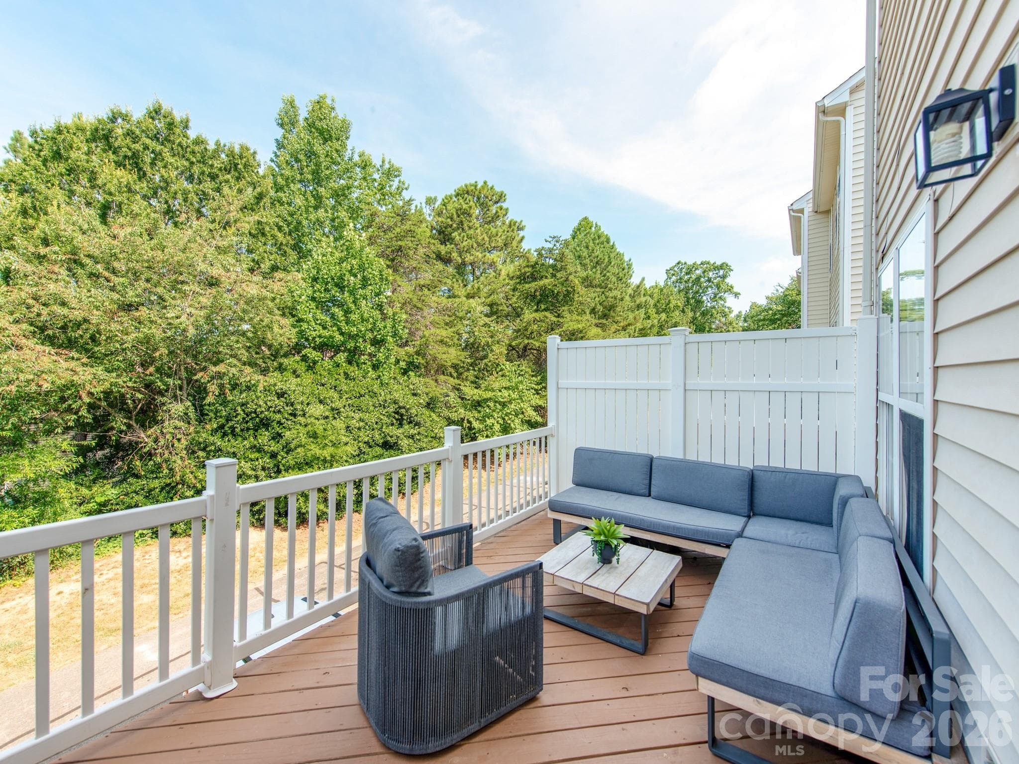 Brand new private deck off of living room looking into woods - 12117 Harrison Steel Drive, Charlotte