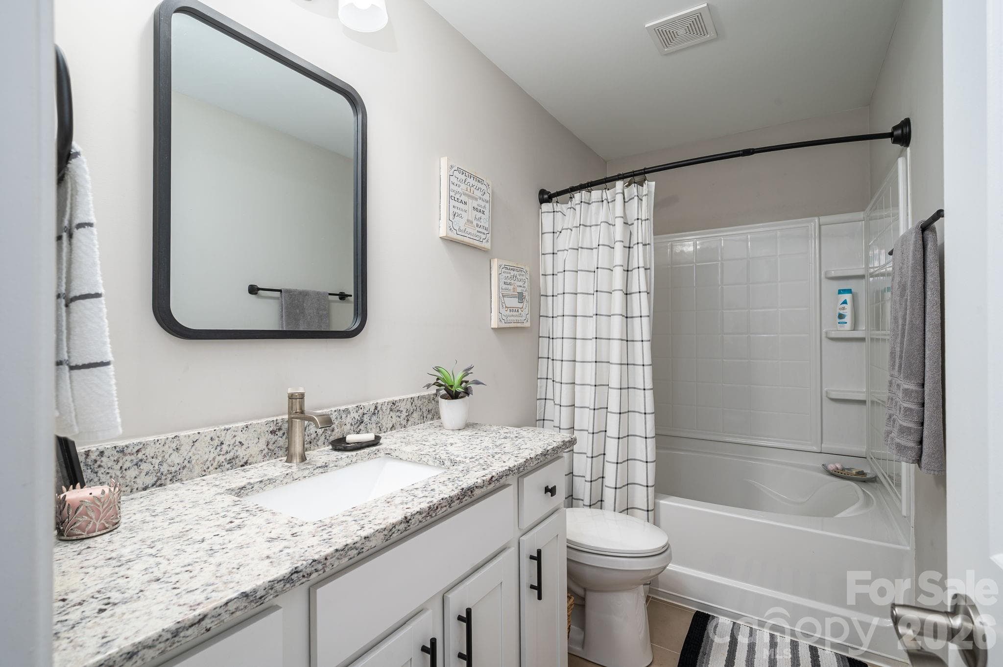 Secondary Full Bath with granite countertop sink - Newton