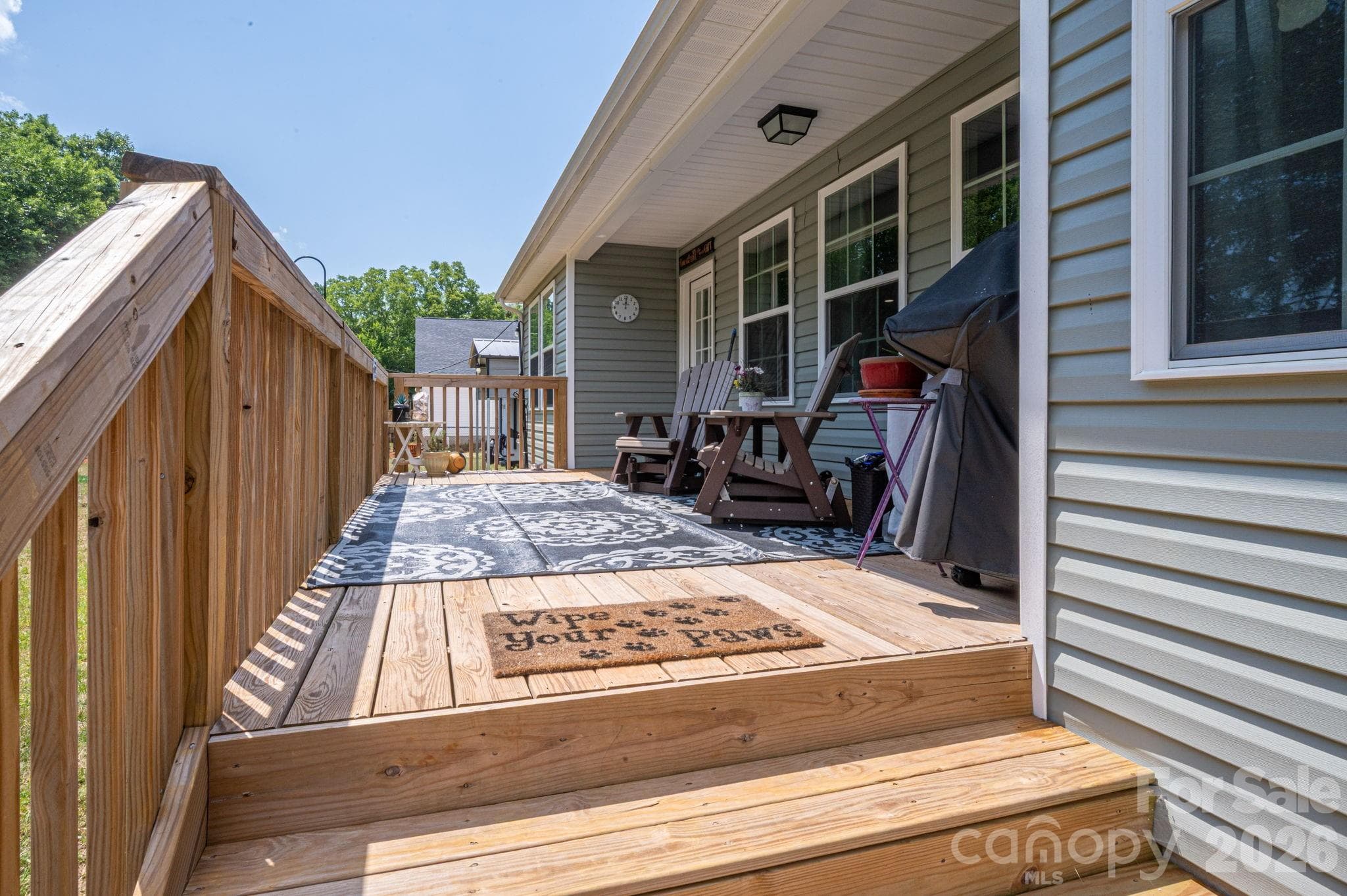 Wooden deck on the back of the house - Newton