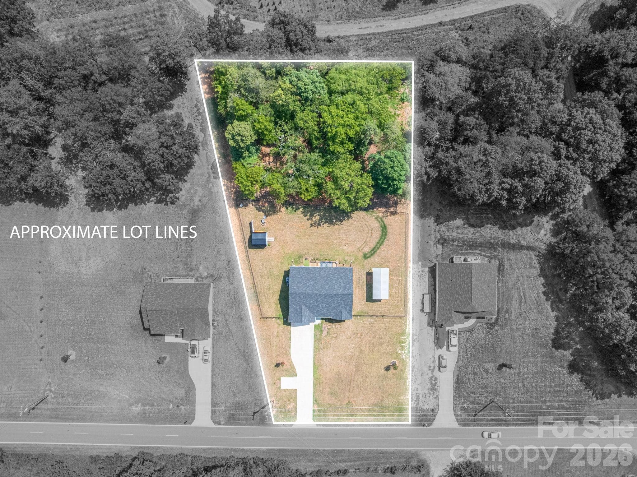 Aerial view with approximate property lines - Newton