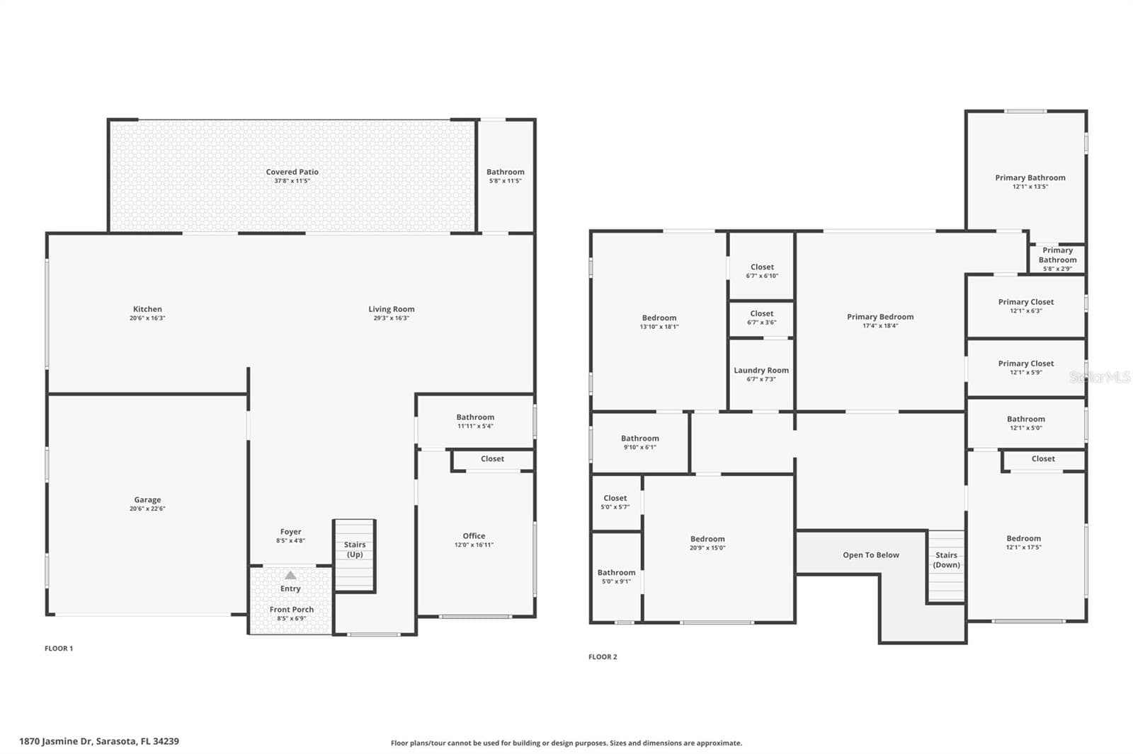 Floor plans are for informational purposes only for layout. All dimensions are estimate. I have the exact builder plans for more detailed information. - 1870 JASMINE DR, SARASOTA
