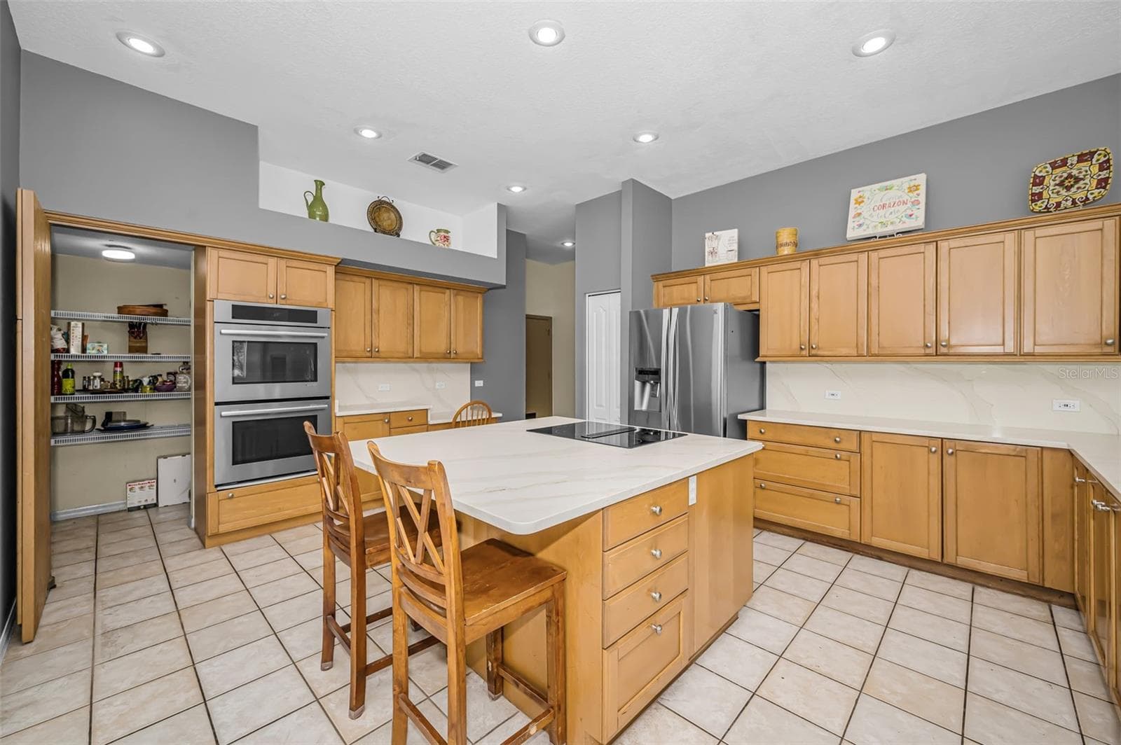 Kitchen showing concealed walk-in pantry - 4084 LIGUSTRUM DR, PALM HARBOR
