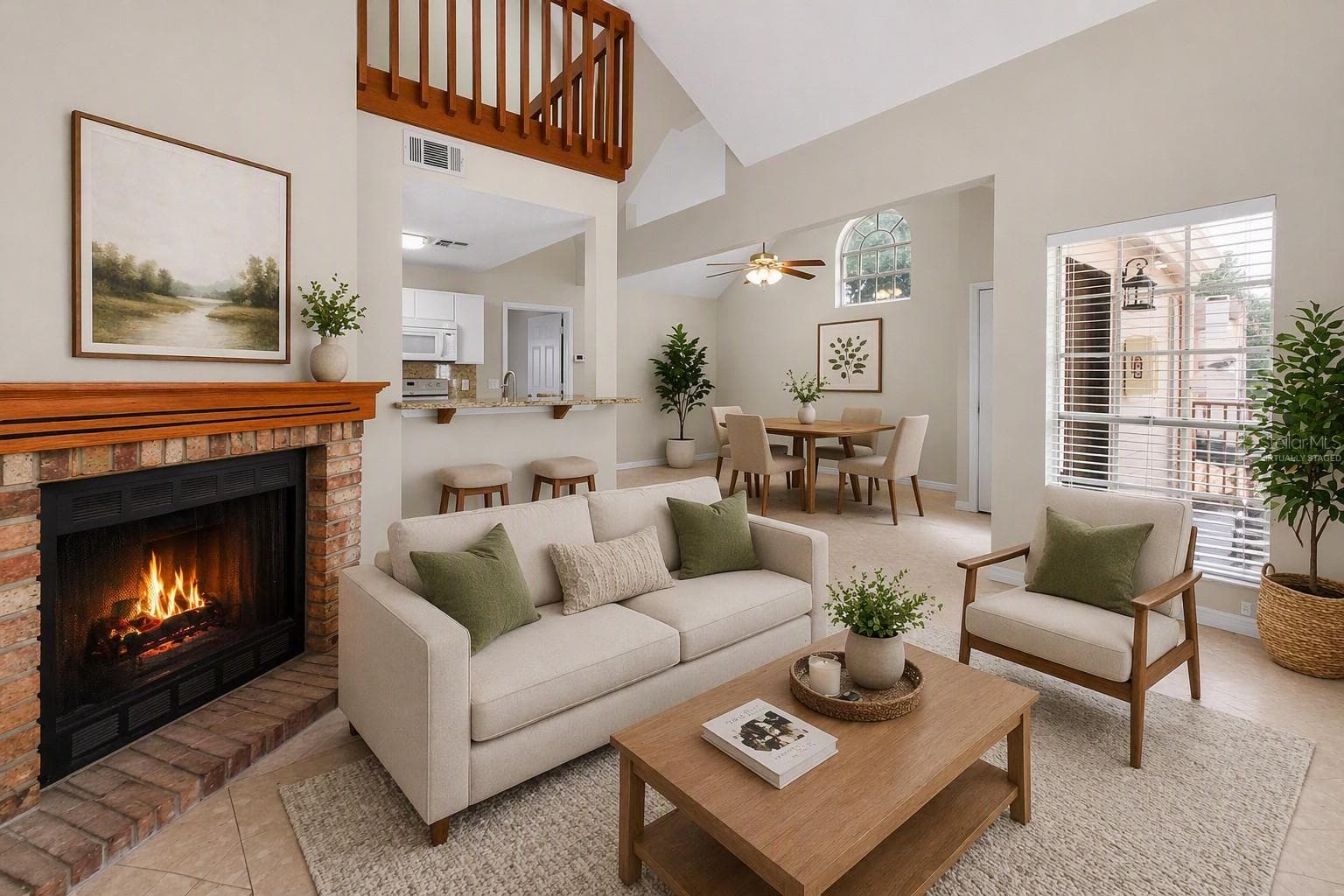 Living Room - Virtually Staged - 605 YOUNGSTOWN PKWY #30, ALTAMONTE SPRINGS