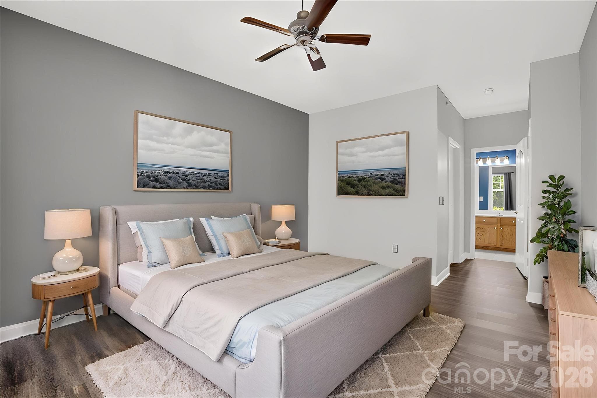 Primary bedroom staged - Cornelius