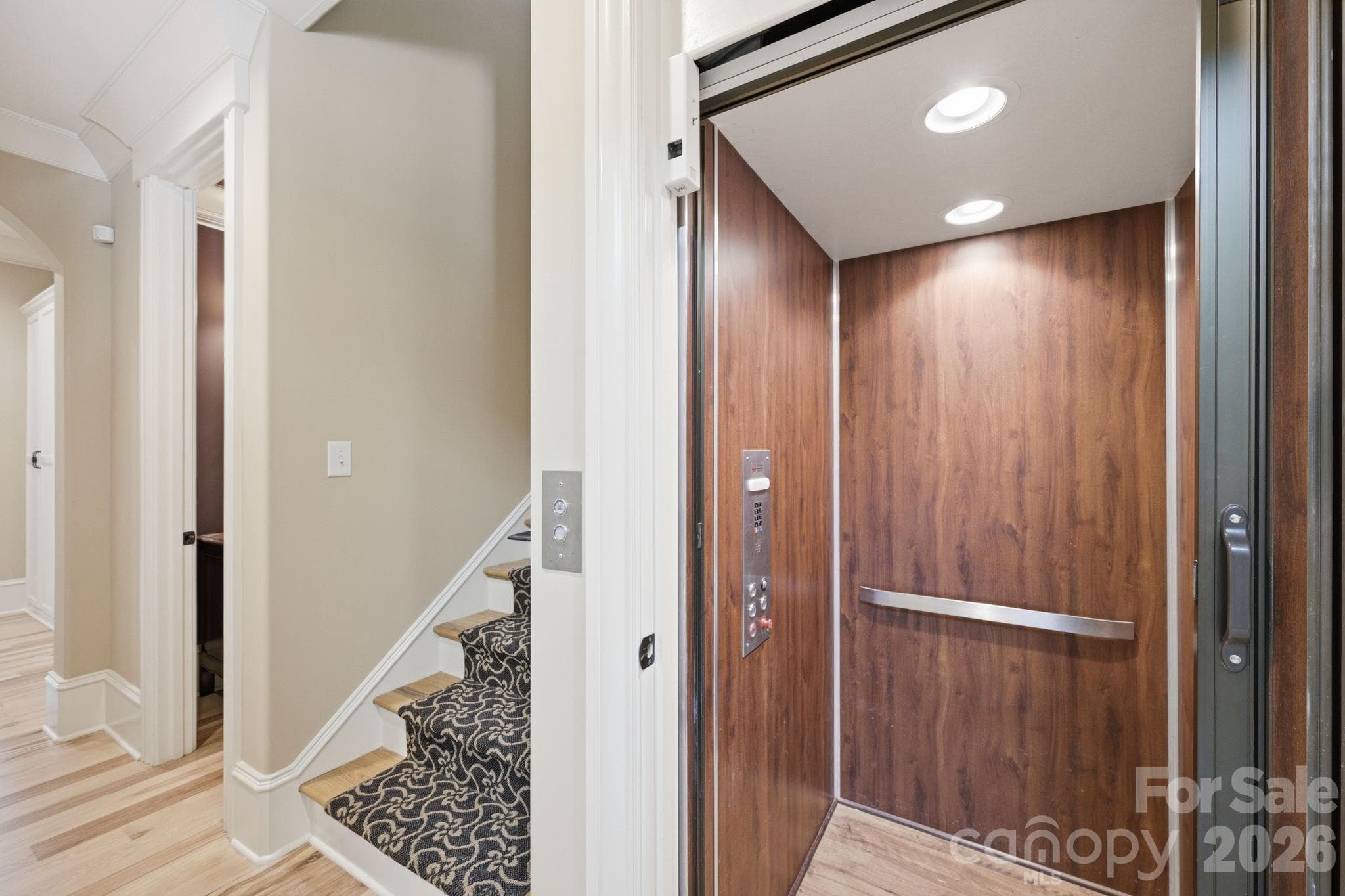 Elevator accesses all three levels, recently serviced - 8528 Waxhaw Creek Road, Waxhaw
