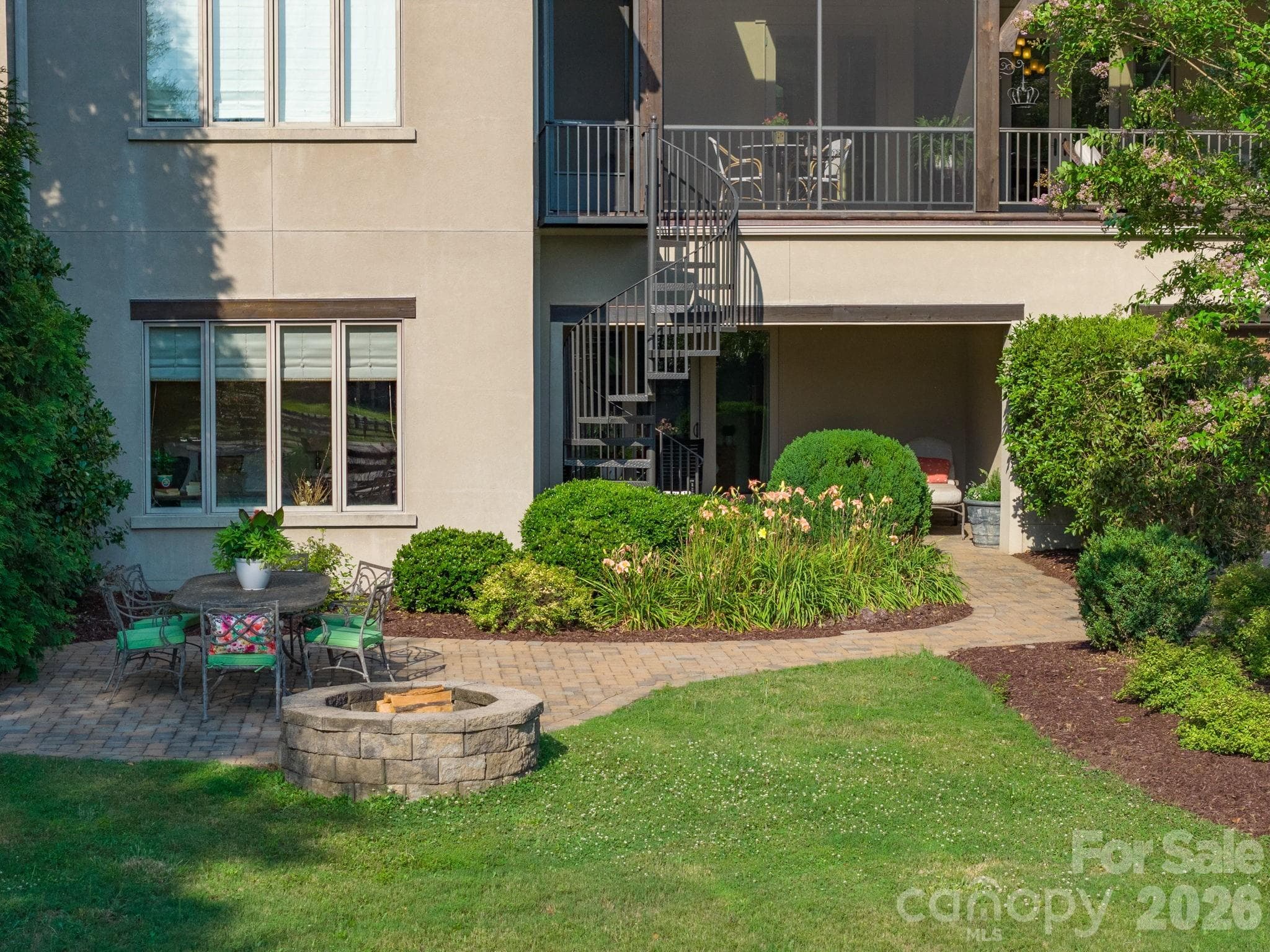 Paver patio and stone firepit - 8528 Waxhaw Creek Road, Waxhaw