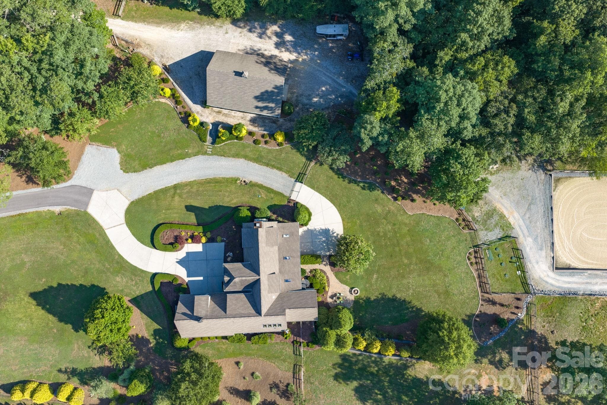 Gated entrance, paved and concrete driveway, plenty of parking - 8528 Waxhaw Creek Road, Waxhaw