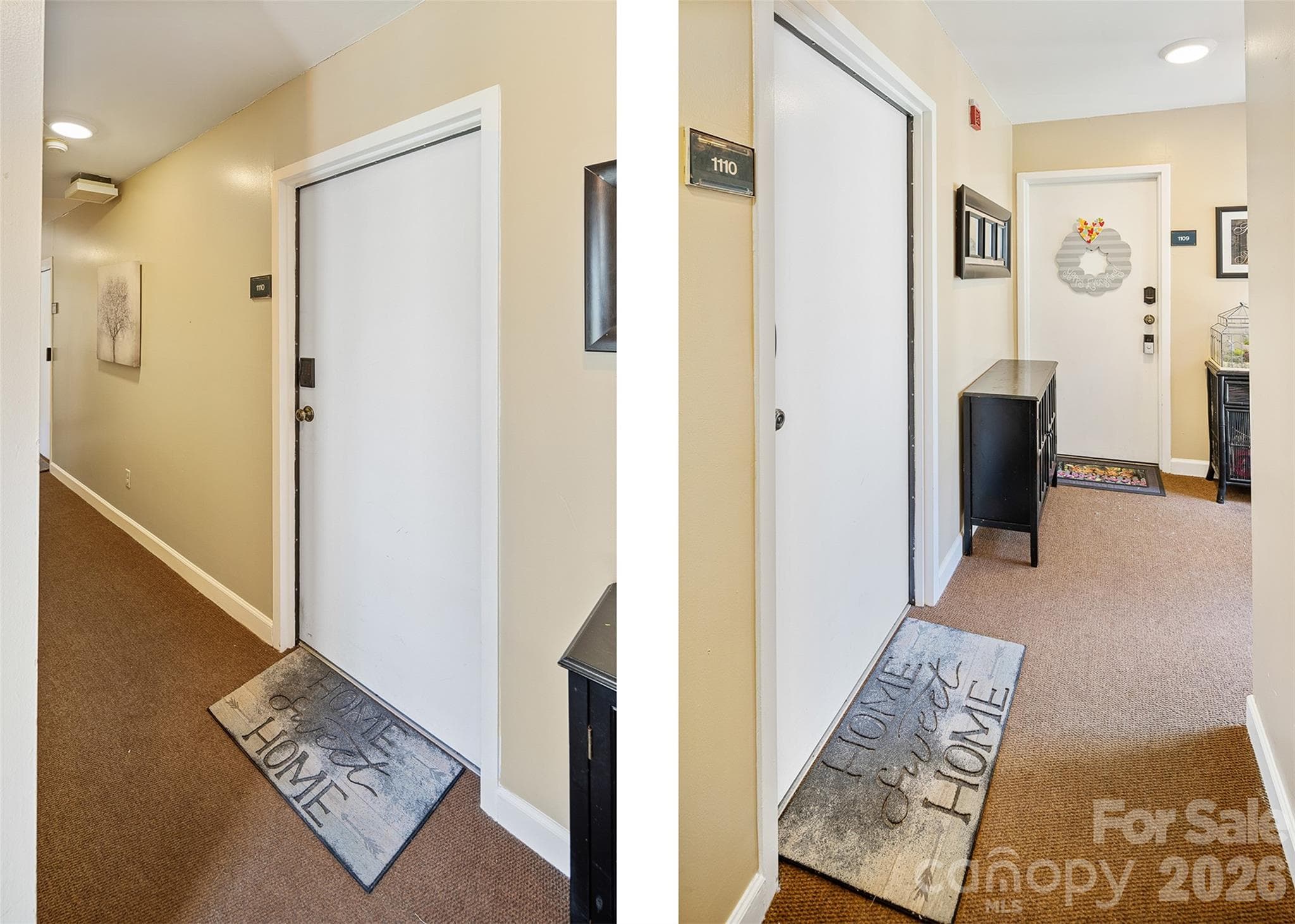 Front door to the condo is in a vestibule protected from the elements. - Beech Mountain