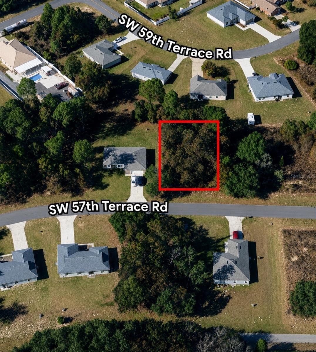 Aerial view showing approximate location of property - 0 SW 57TH TERRACE ROAD, OCALA