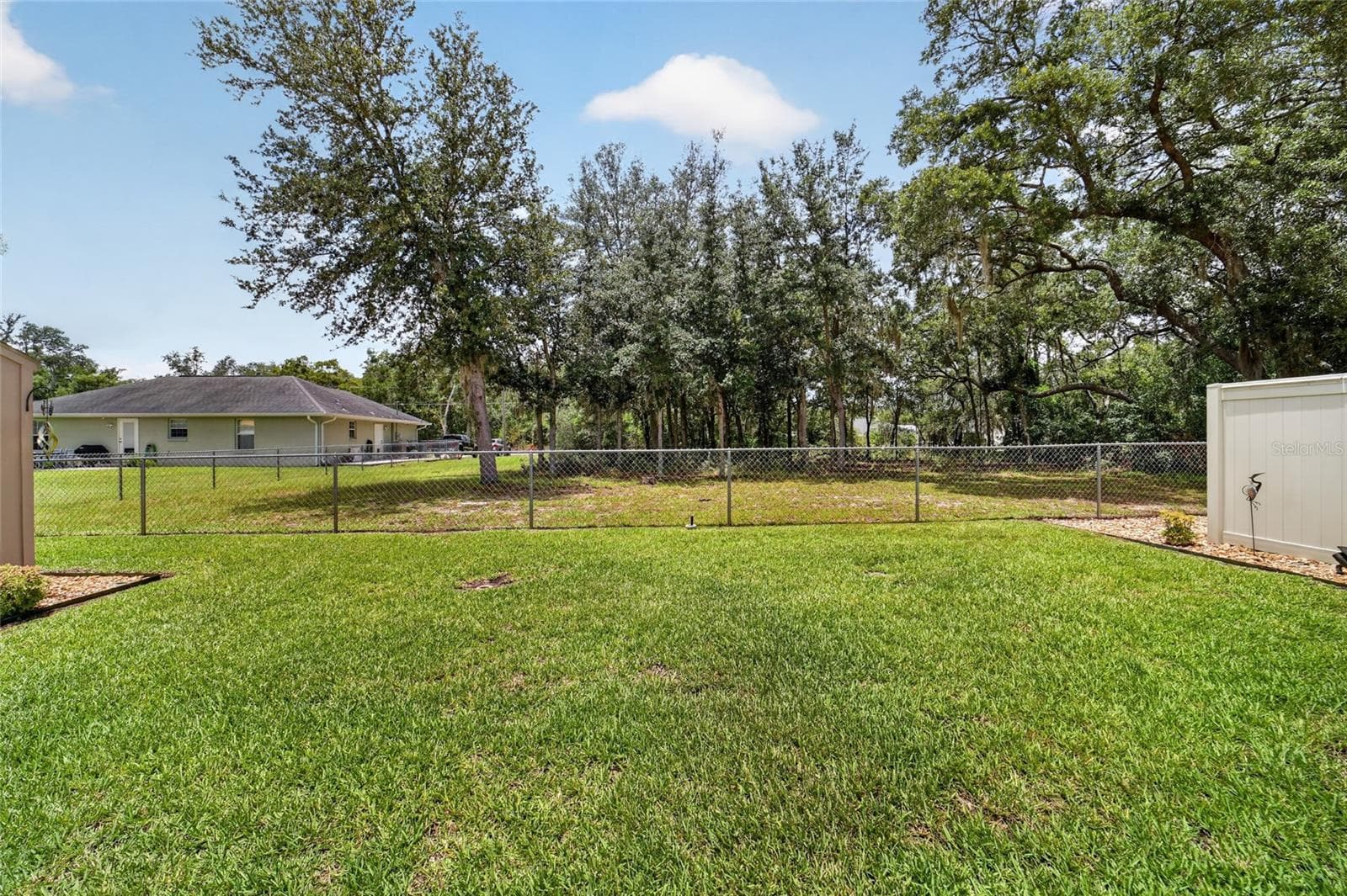 facing behind house from kitchen window area (just past the sidewalk) - 16364 SE 89TH TER, SUMMERFIELD