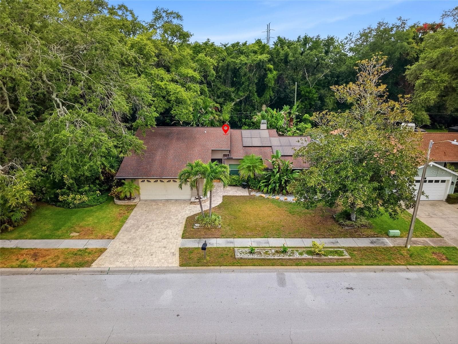 Front Exterior Aerial - 4733 LAKE VALENCIA BLVD W, PALM HARBOR
