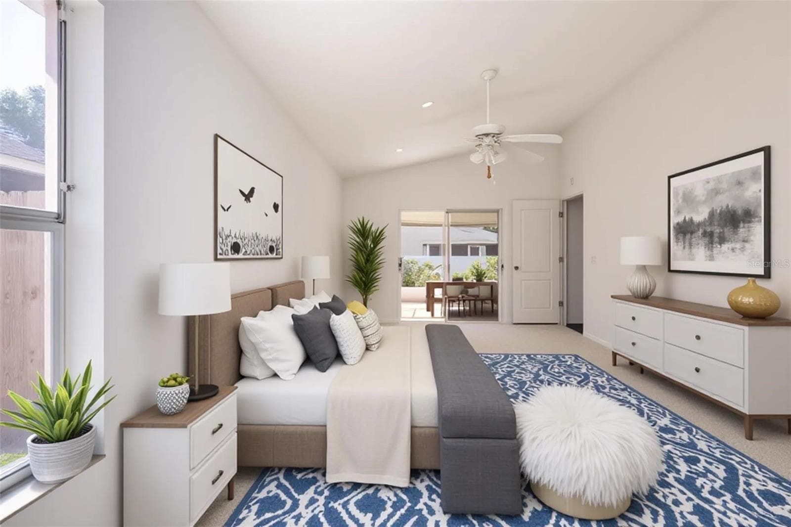 Virtual staged primary bedroom. Lots of room! - 1914 WOODCUT DR, LUTZ
