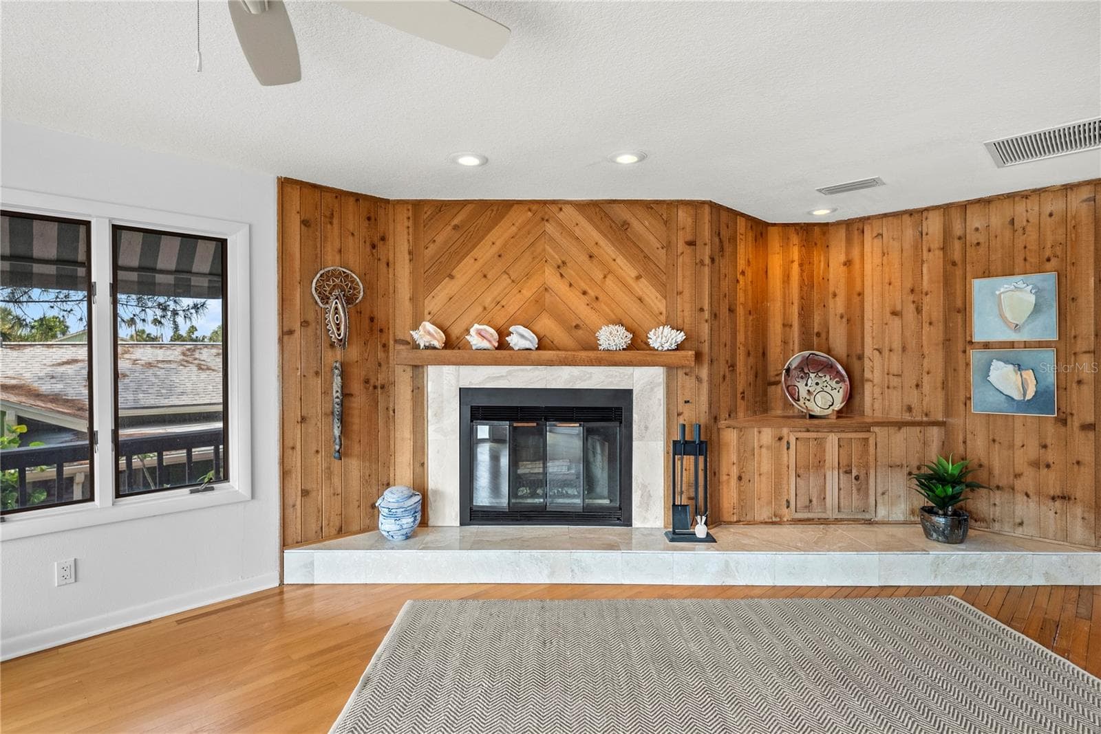 Main Living Level with 1 of 3 Fireplaces - 1304 PASS A GRILLE WAY, ST PETE BEACH