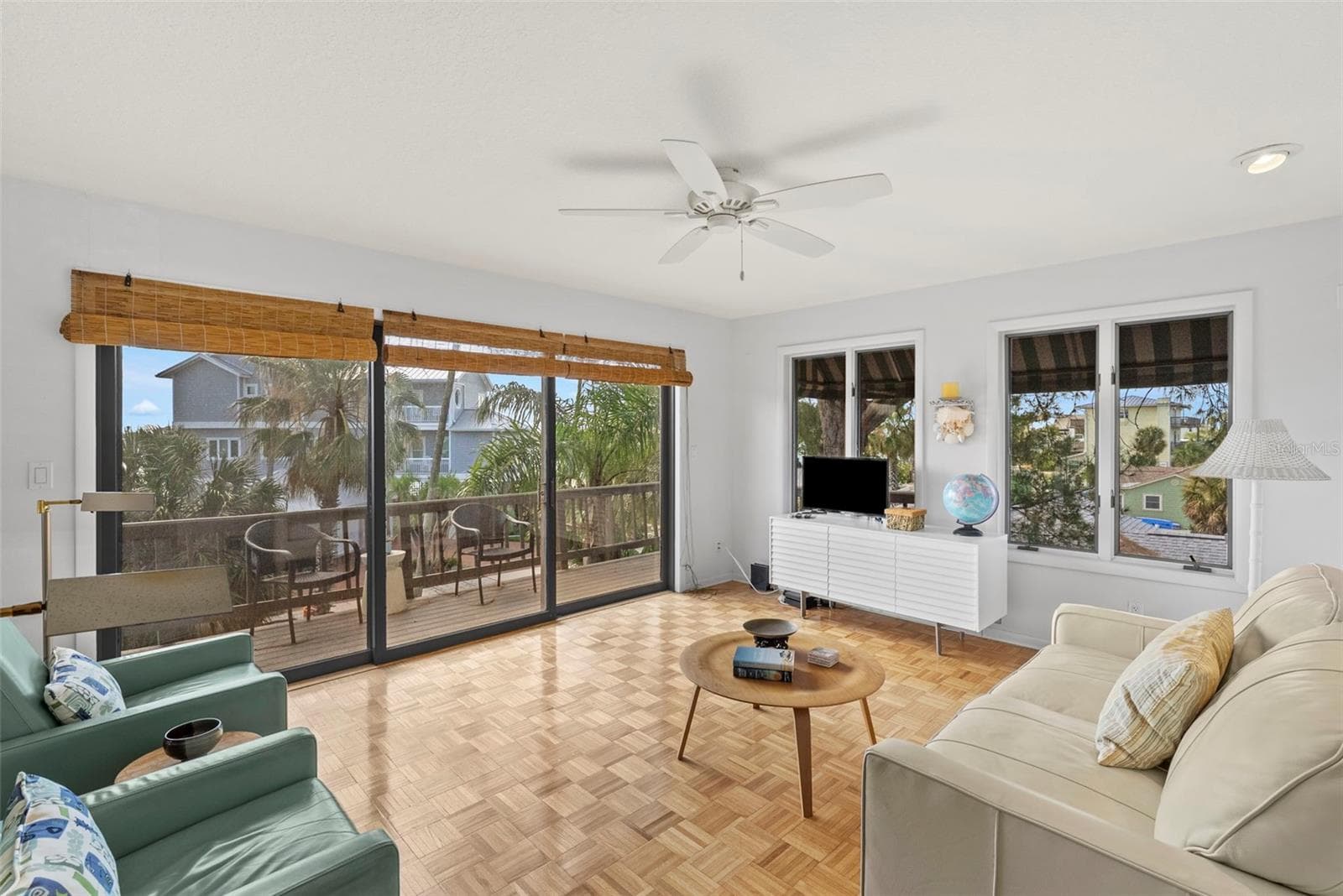 Guest Level Living Room with Sliding Doors to the Balcony - 1304 PASS A GRILLE WAY, ST PETE BEACH