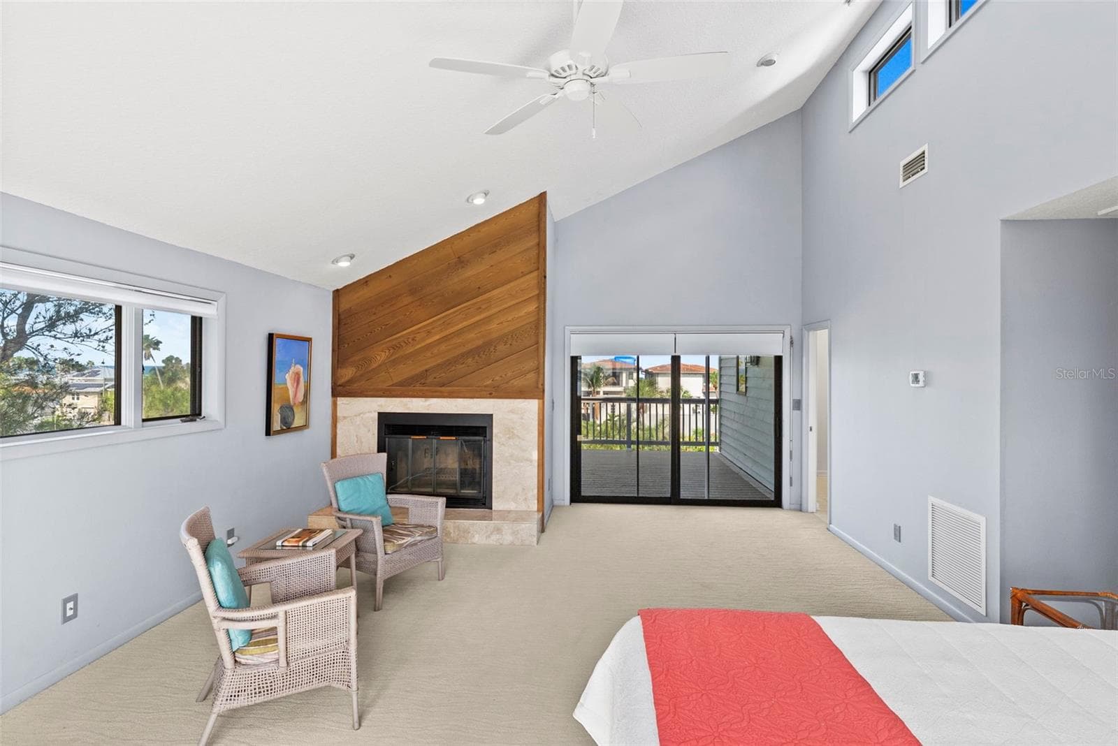 Primary Suite with Fireplace and Private Sunset Deck - 1304 PASS A GRILLE WAY, ST PETE BEACH