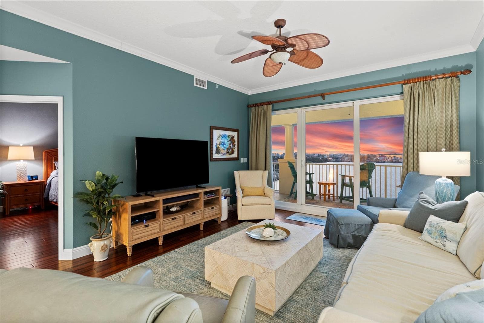 Living room leads to PRIMARY EN-SUITE - 17717 GULF BLVD #604, REDINGTON SHORES