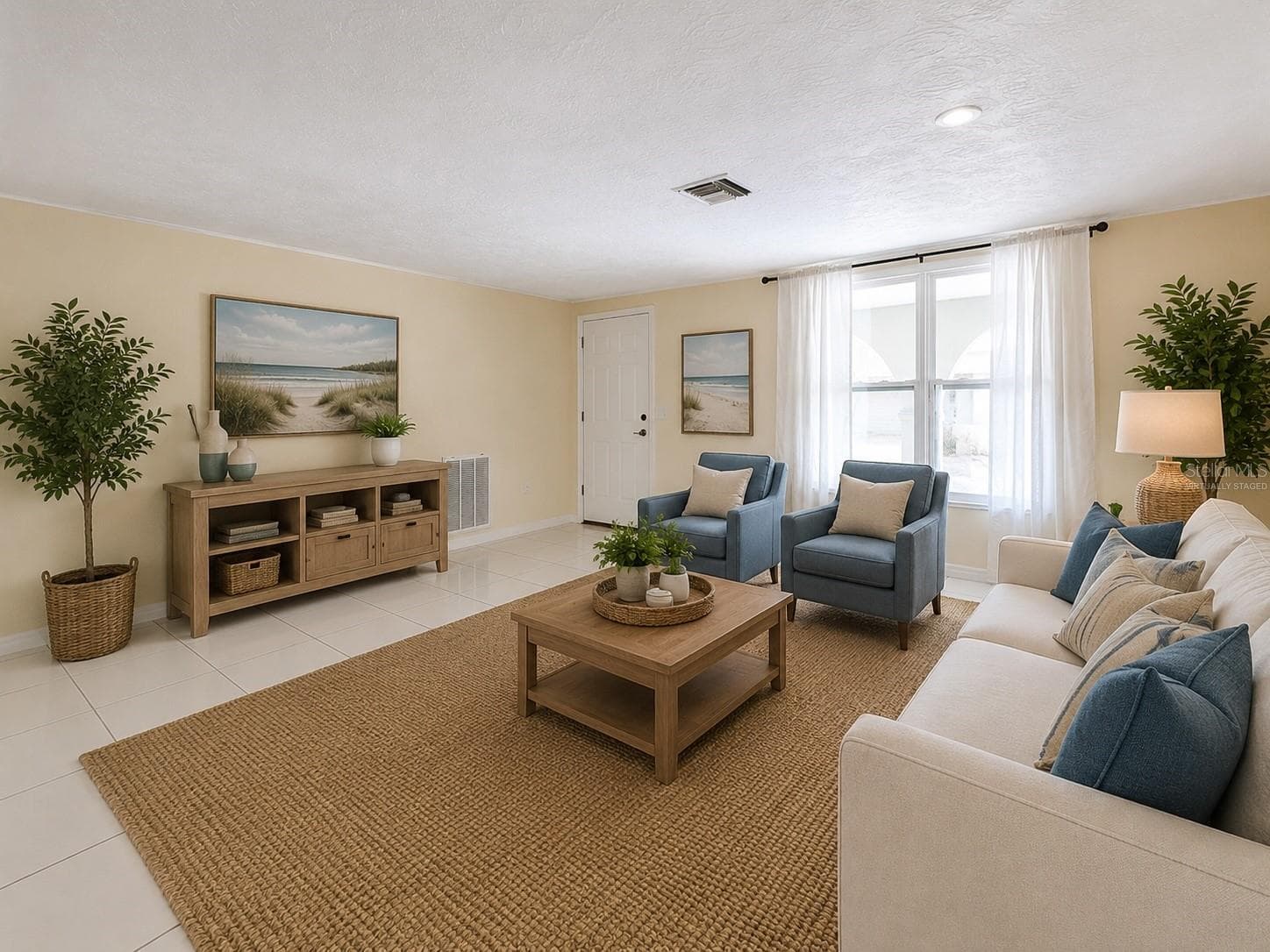 Front living room-virtually staged - 7401 ISLANDER LN, HUDSON