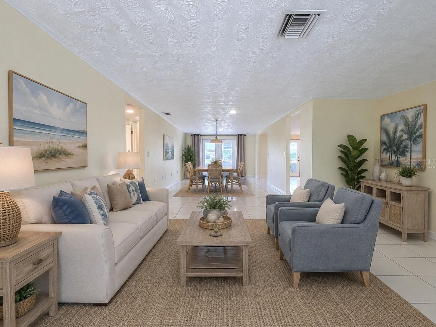 Living room/dining room-virtually staged - 7401 ISLANDER LN, HUDSON