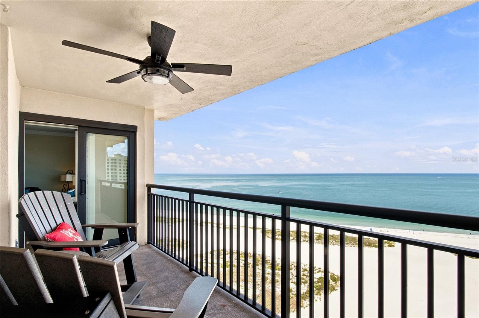 Back Balcony with unobstructed Gulf of America, Sand Key Park and Clearwater Beach. - 1270 GULF BLVD #2007, CLEARWATER BEACH