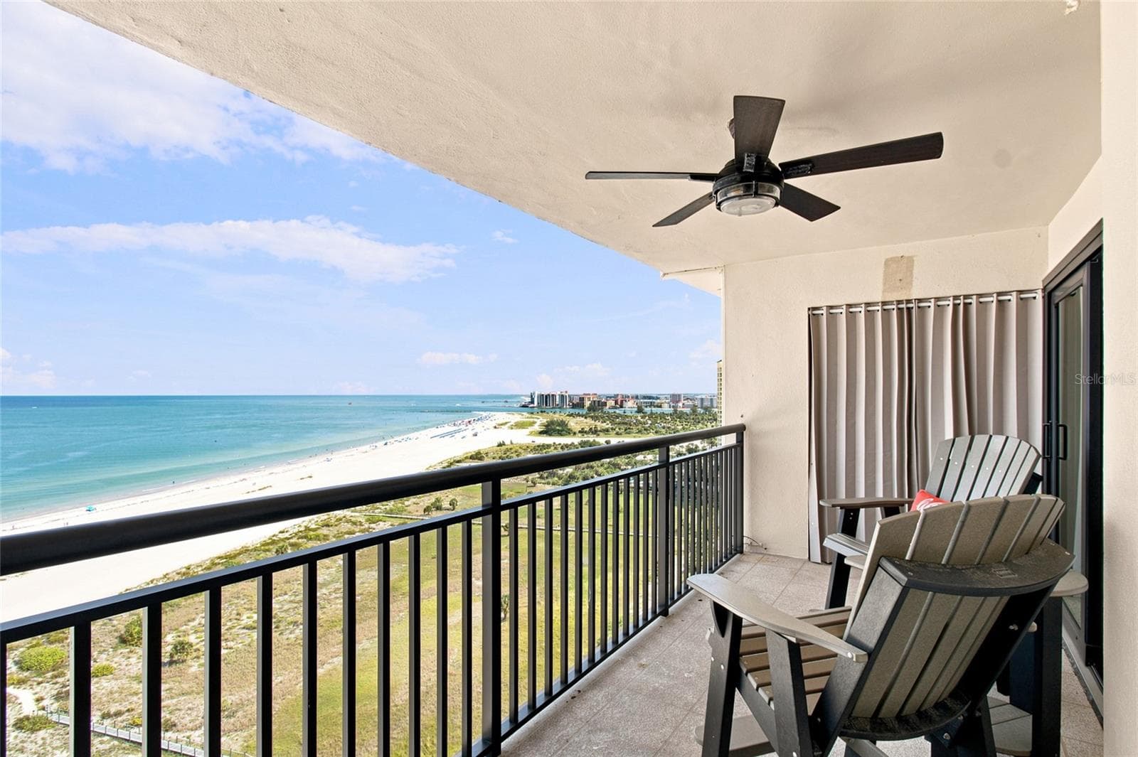 Back Balcony with unobstructed Gulf of America, Sand Key Park and Clearwater Beach. - 1270 GULF BLVD #2007, CLEARWATER BEACH