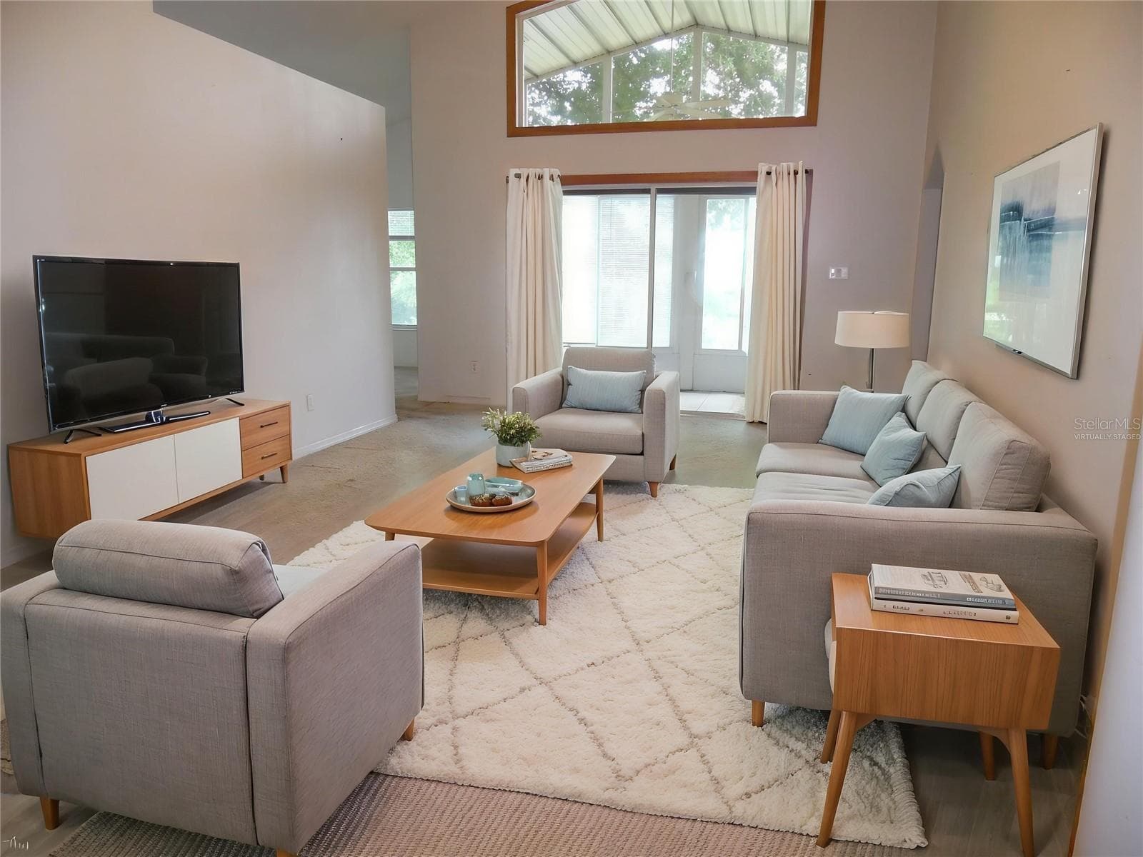 Virtually staged Living Room - 24947 CRANES ROOST CIR, LEESBURG