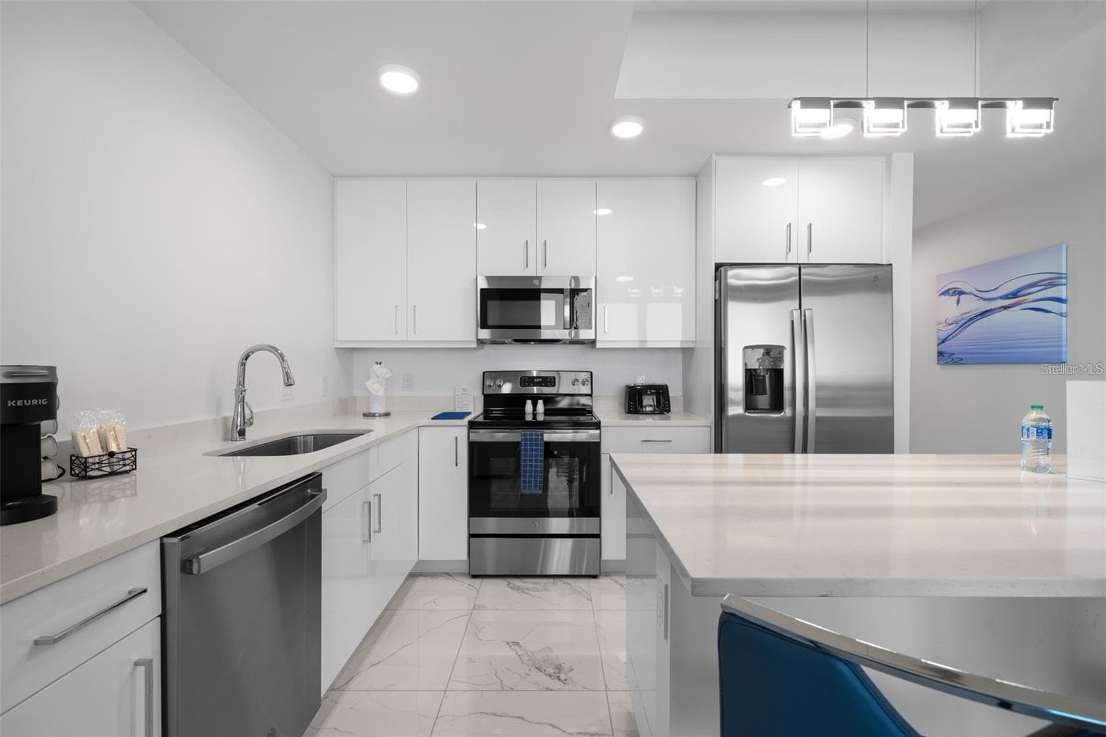 Marble flooring throughout the entire living area. - 11500 GULF BLVD #304, TREASURE ISLAND