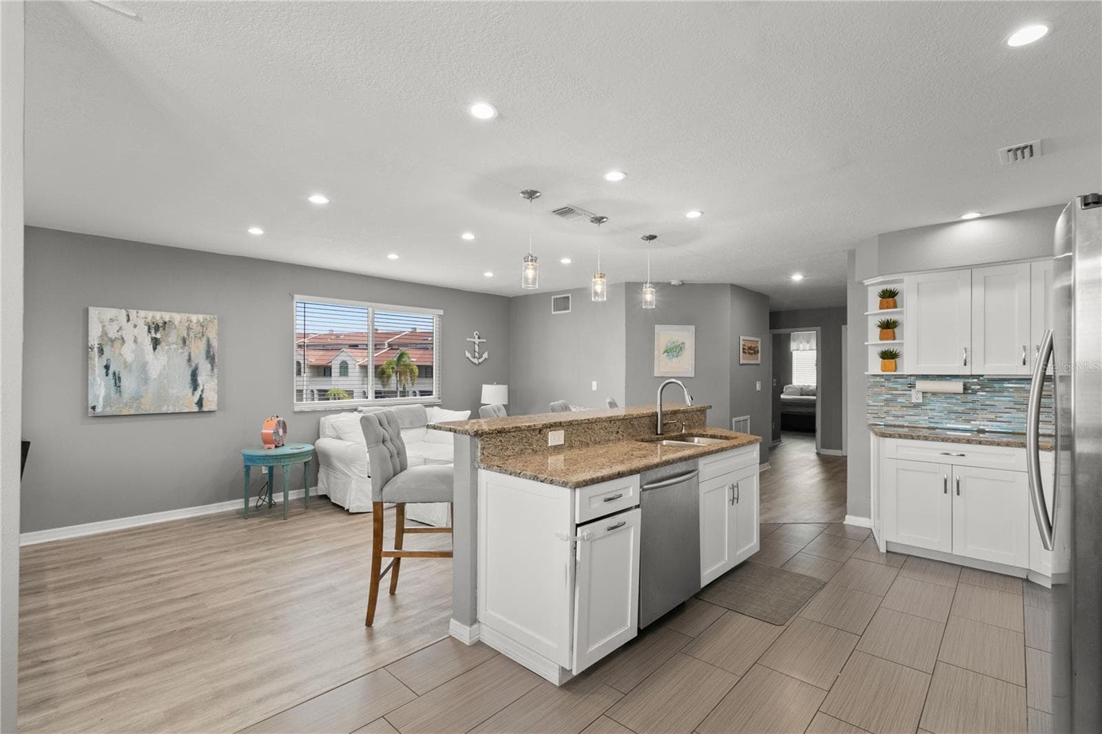 2nd Level-Living Room/Kitchen/Dining Room Combo - 2376 HANOVER DR, DUNEDIN