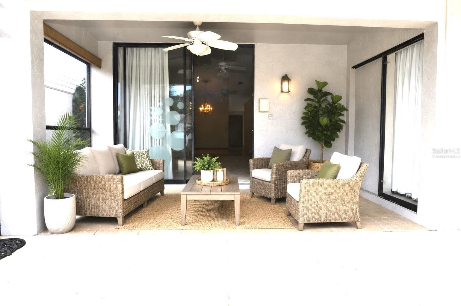Virtually staged covered lanai - 5565 SALEM SQUARE DR N, PALM HARBOR
