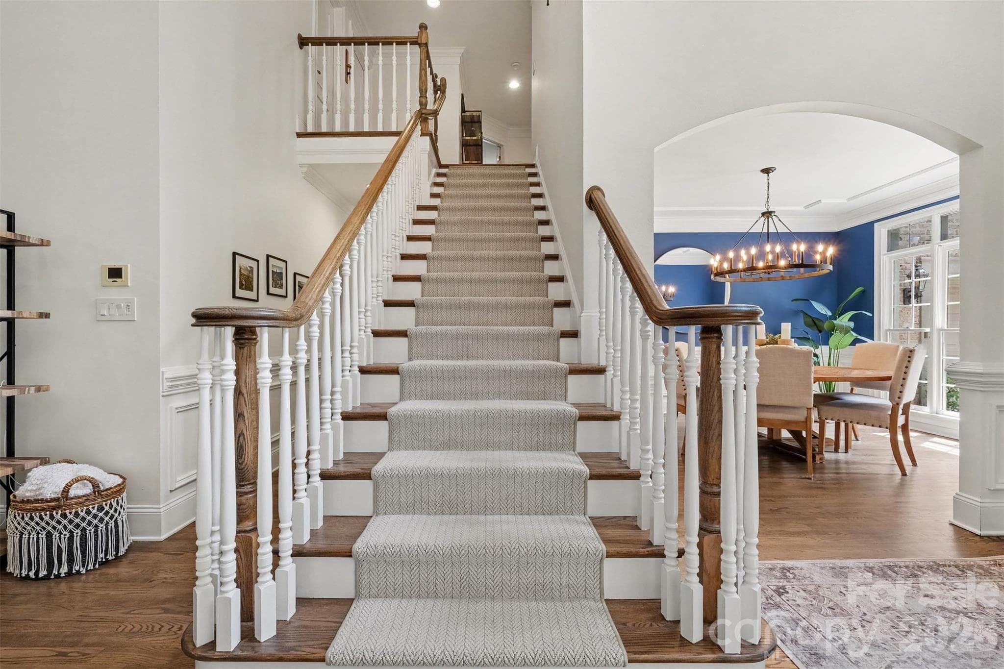 Custom staircase runner. - 109 Whiterock Drive, Mount Holly