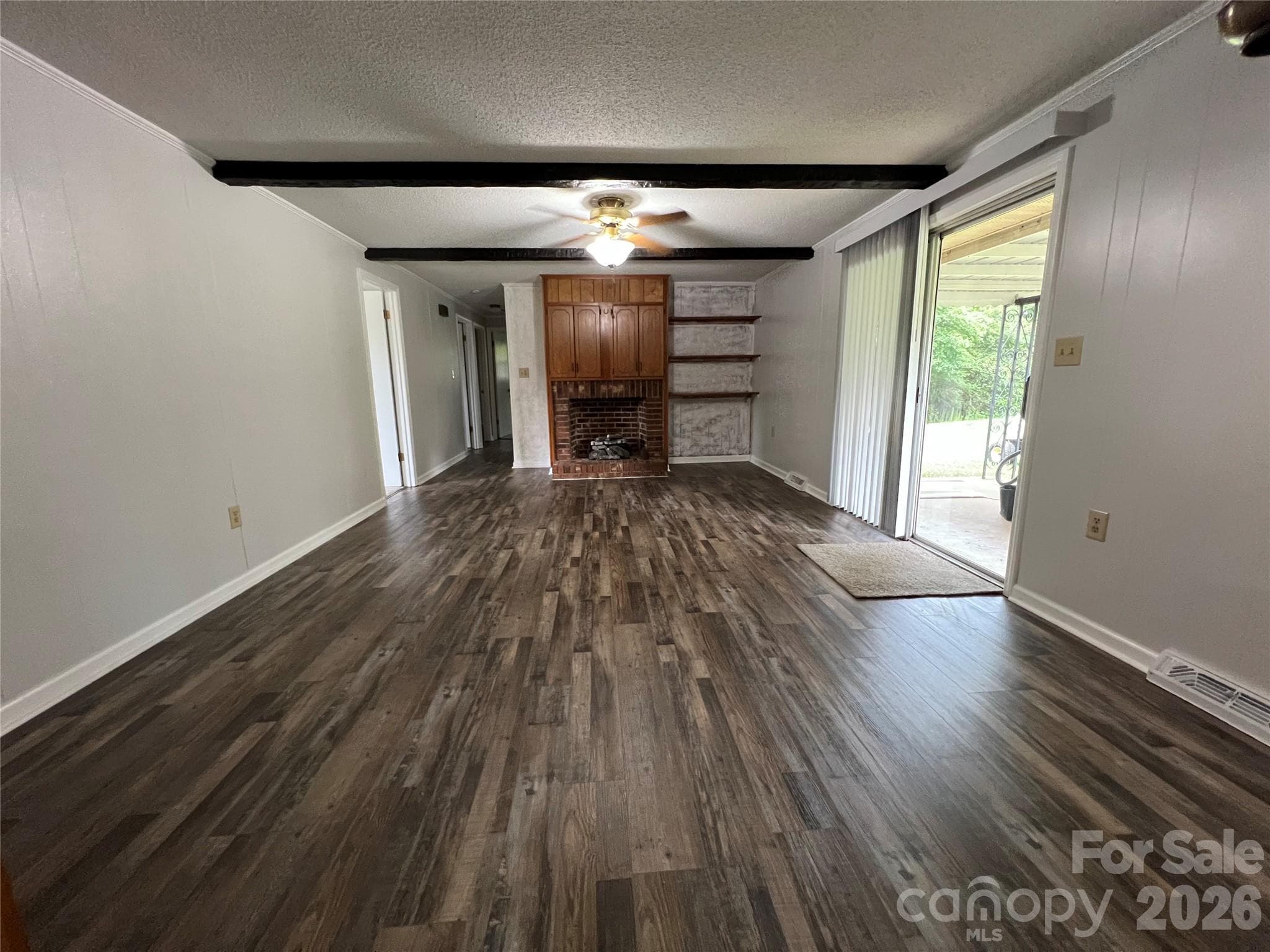 Den with fireplace - 649 Pine Street Extension, Forest City
